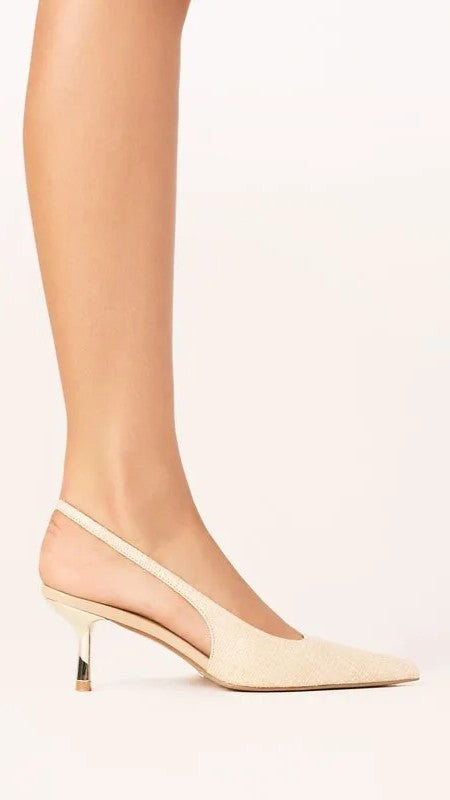 Gemima Heel - Natural Raffia - Billy J
