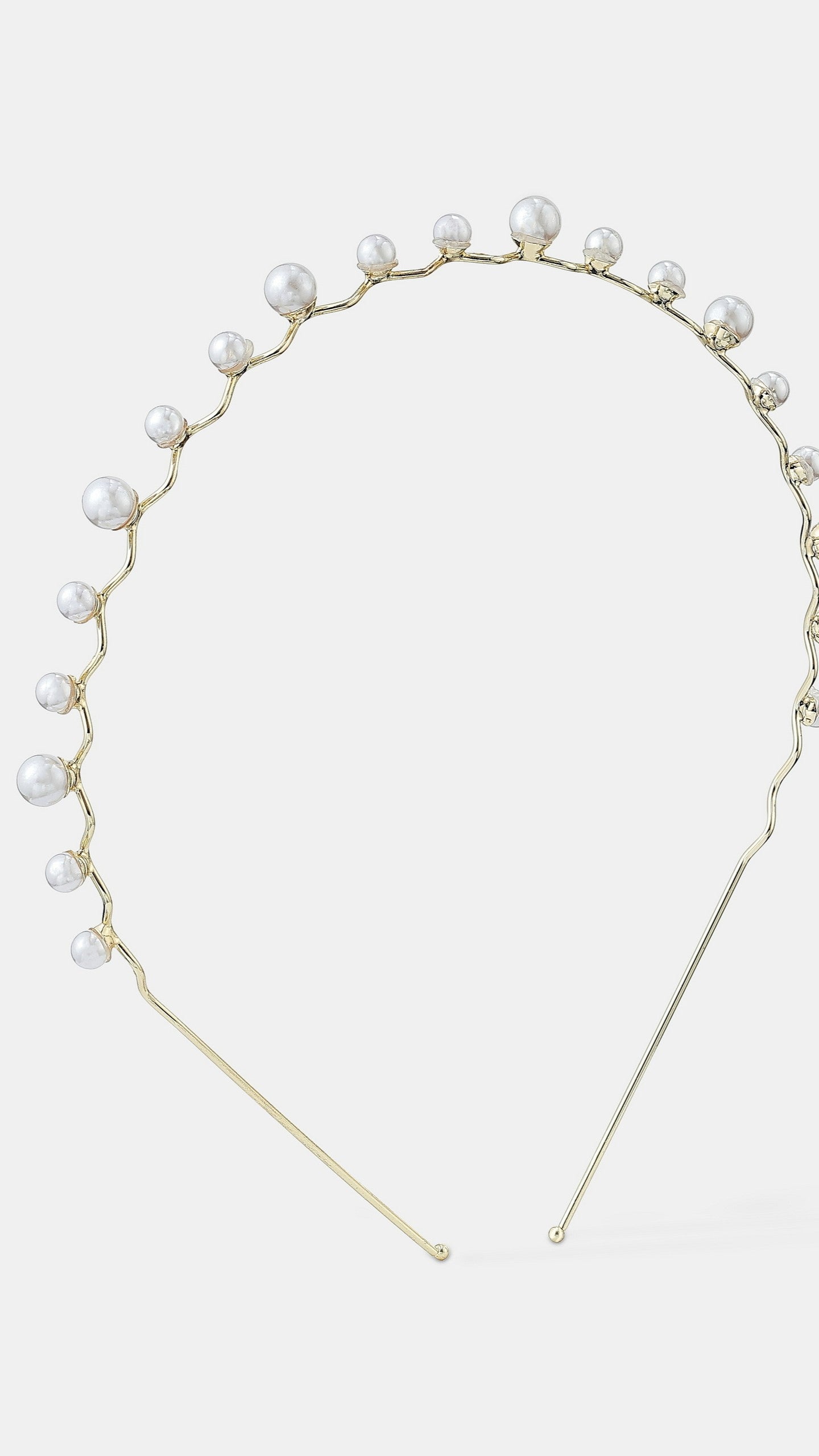 Isla Dainty Pearl Statement Headband - White - Billy J