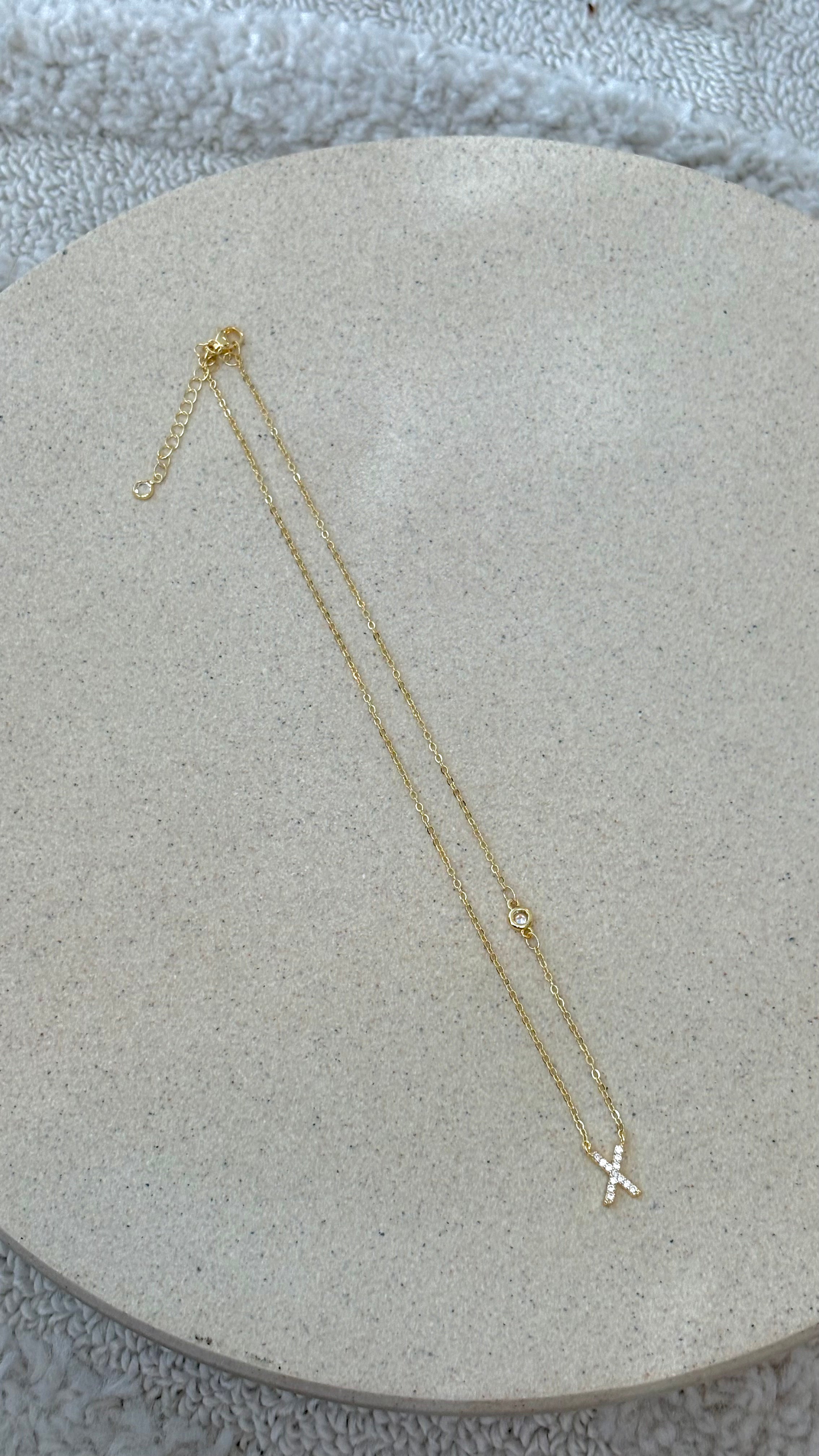 Ivy Initial Letter Necklace - X - Billy J