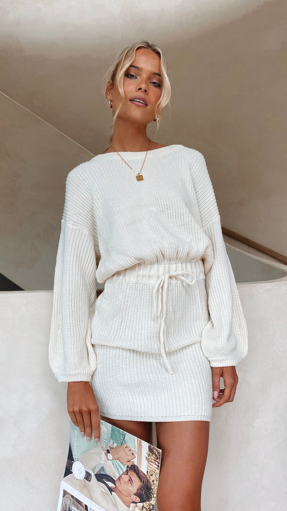 Feya Knit Mini Dress - Cream - Buy Women's Dresses - Billy J
