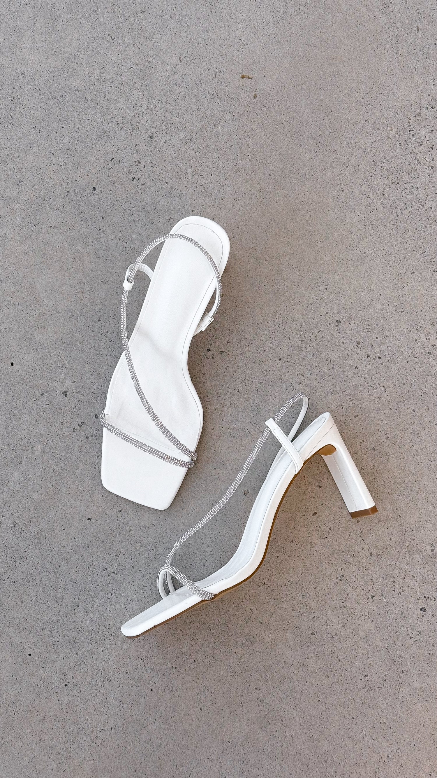 Kaye Heels - White Diamante - Billy J