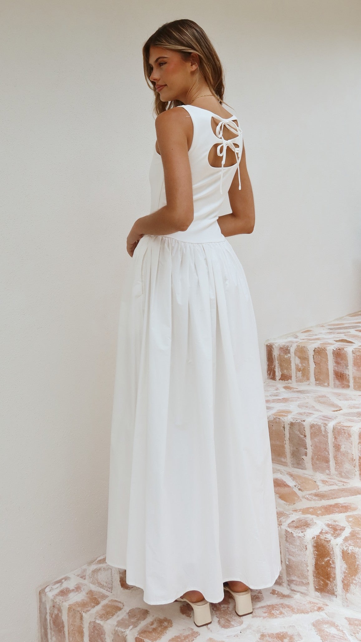 Alita Maxi Dress - White - Billy J