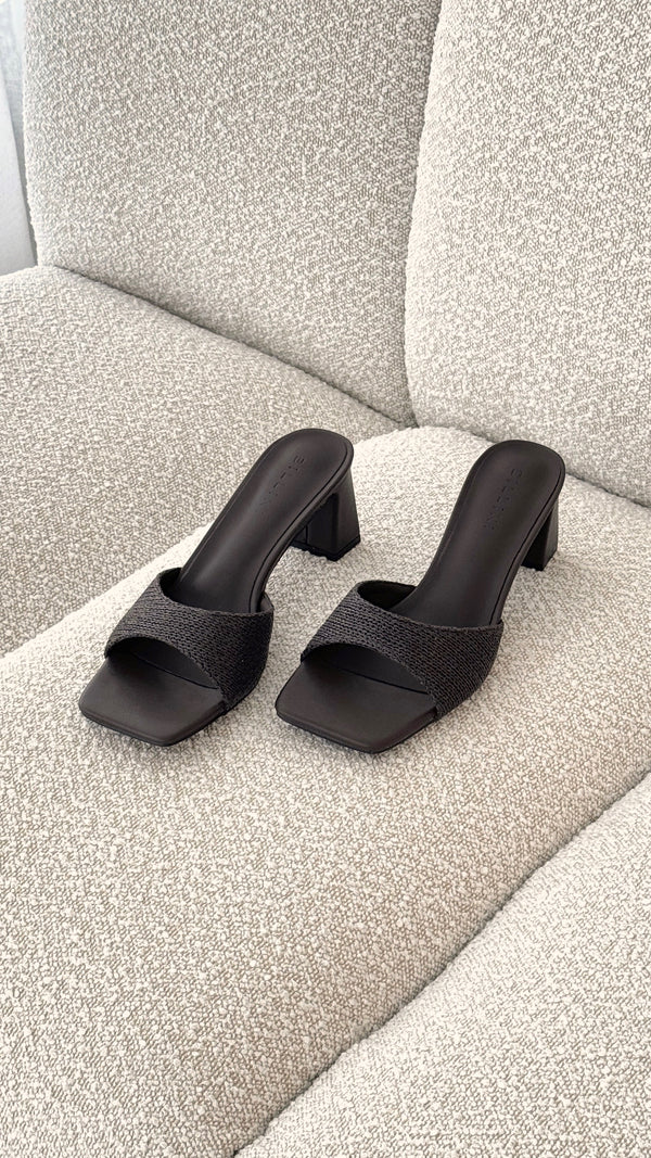 Freda Heel - Chocolate Raffia - Billy J