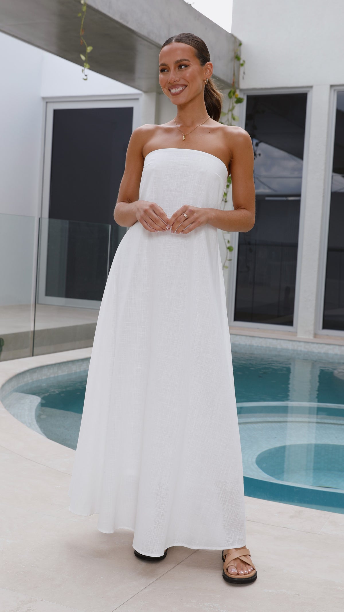 Connie Maxi Dress - White - Billy J