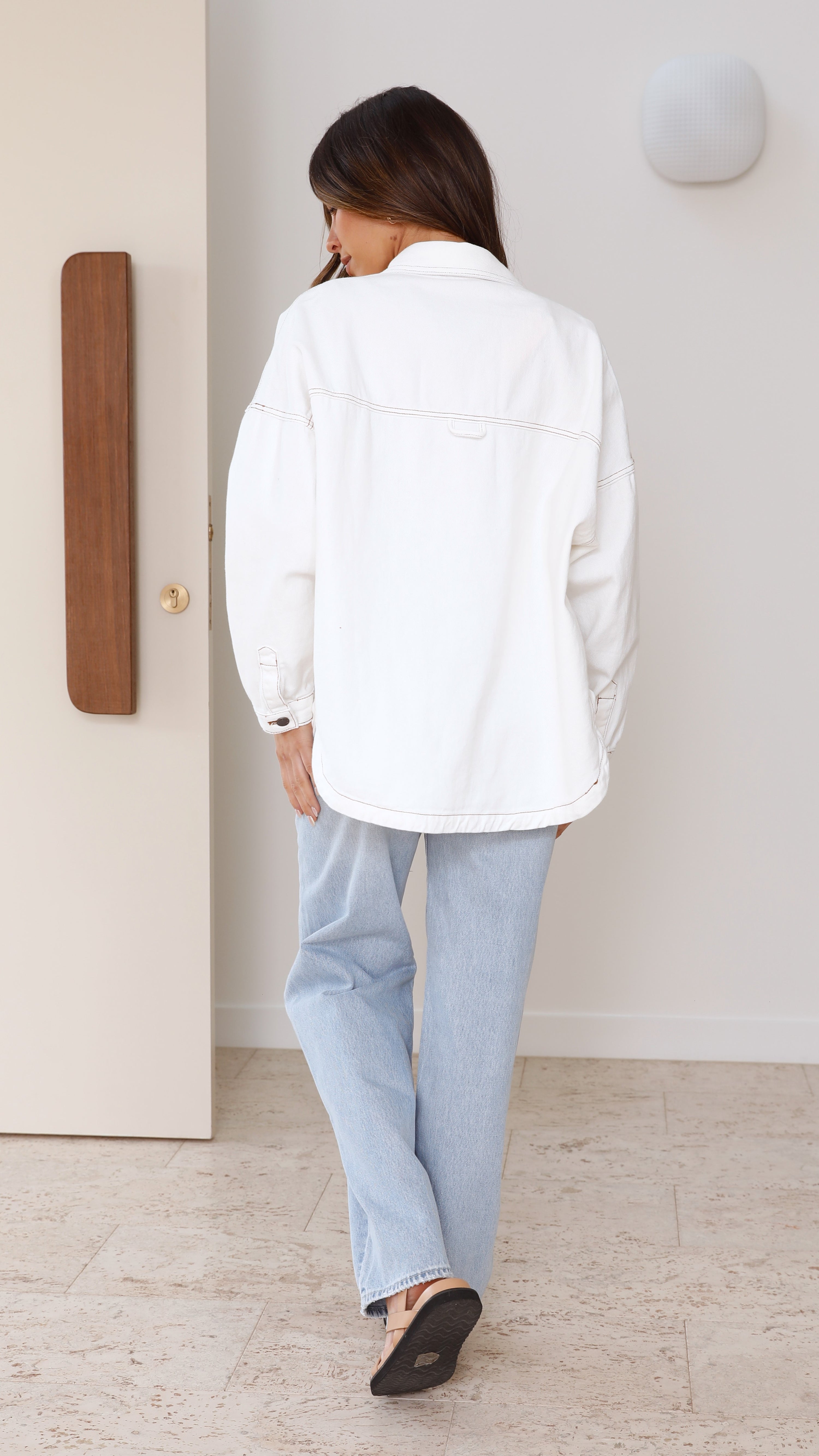 Ensley Denim Jacket - White - Billy J