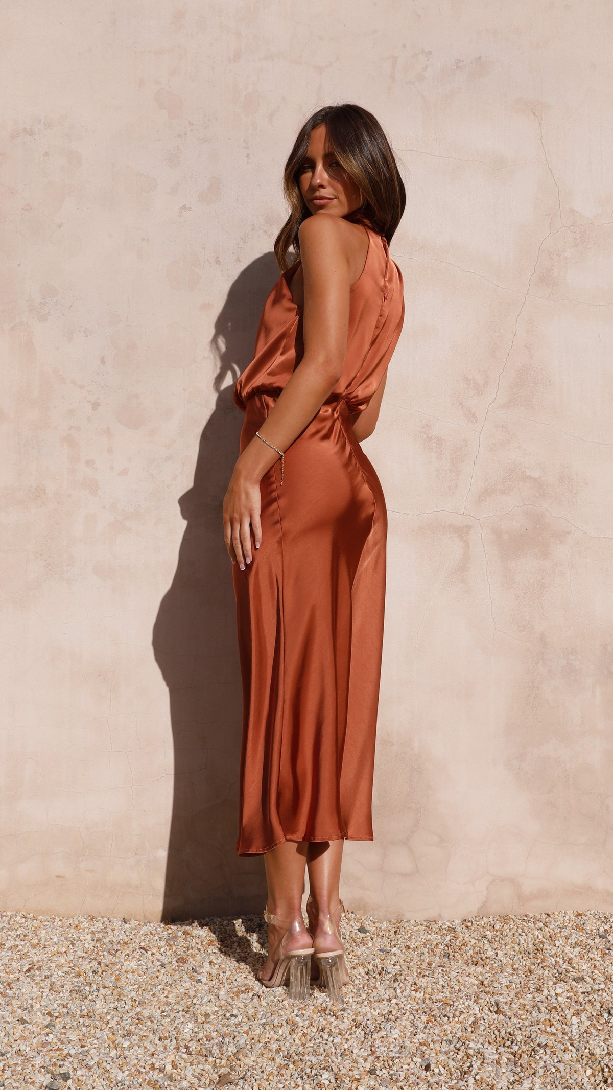 silk copper dress SO ONLINE AU Women's Watercolour Maxi Dress, AU14 US10 Copper was inspired by the Tuscan sun Esther Maxi Dress - Copper