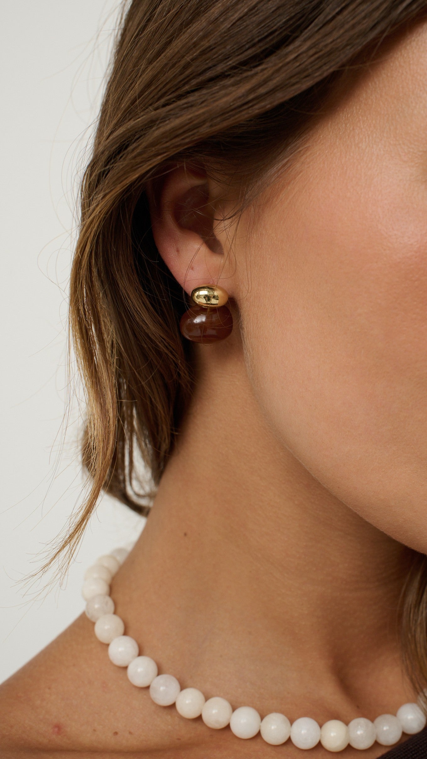 Bauble Resin Earring - Brown - Billy J