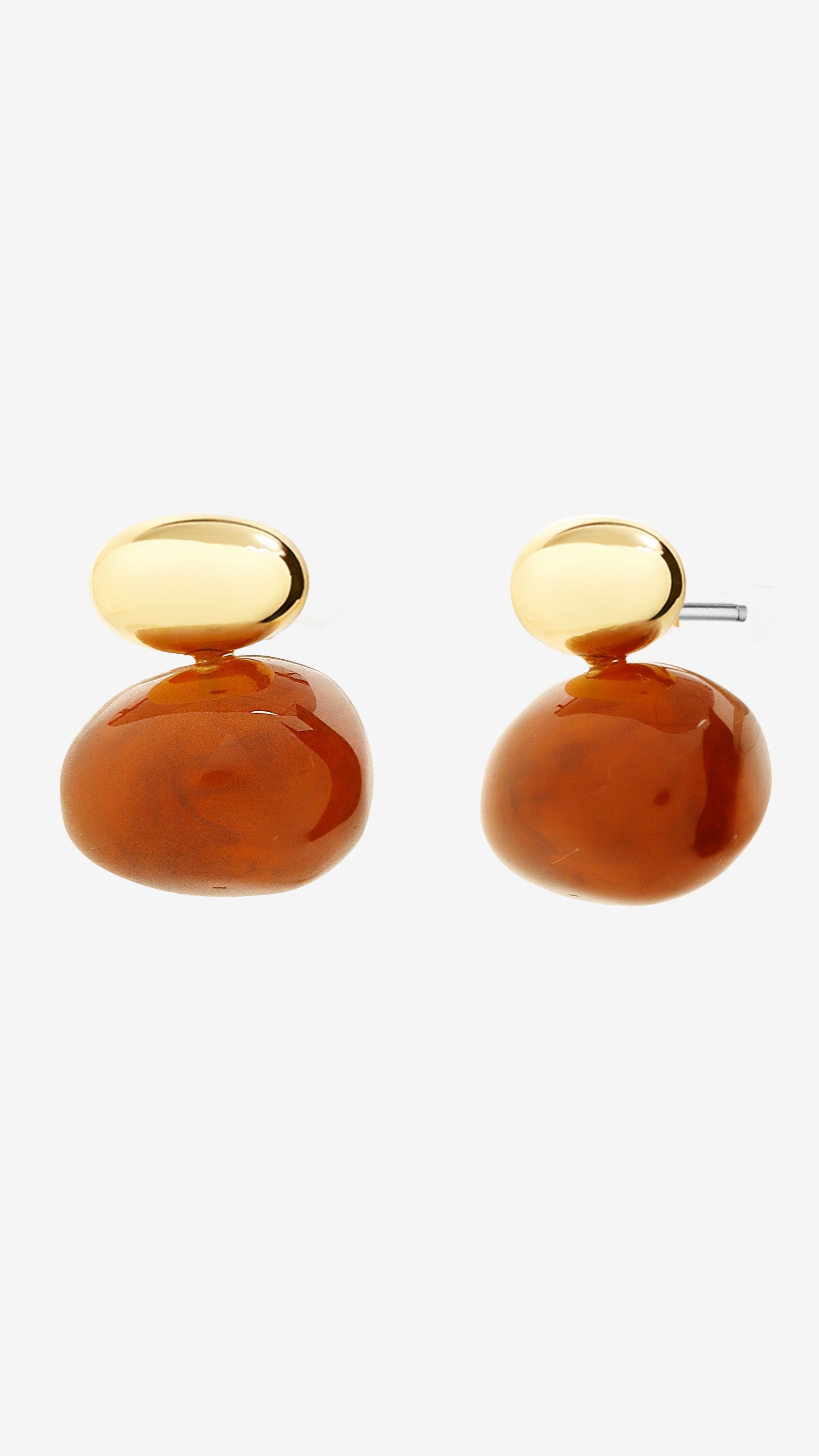 Bauble Resin Earring - Brown - Billy J