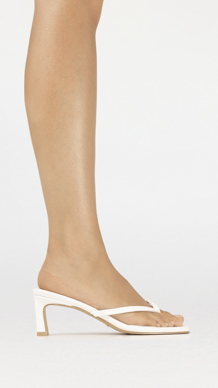 Madina Heel - Cream Linen - Billy J