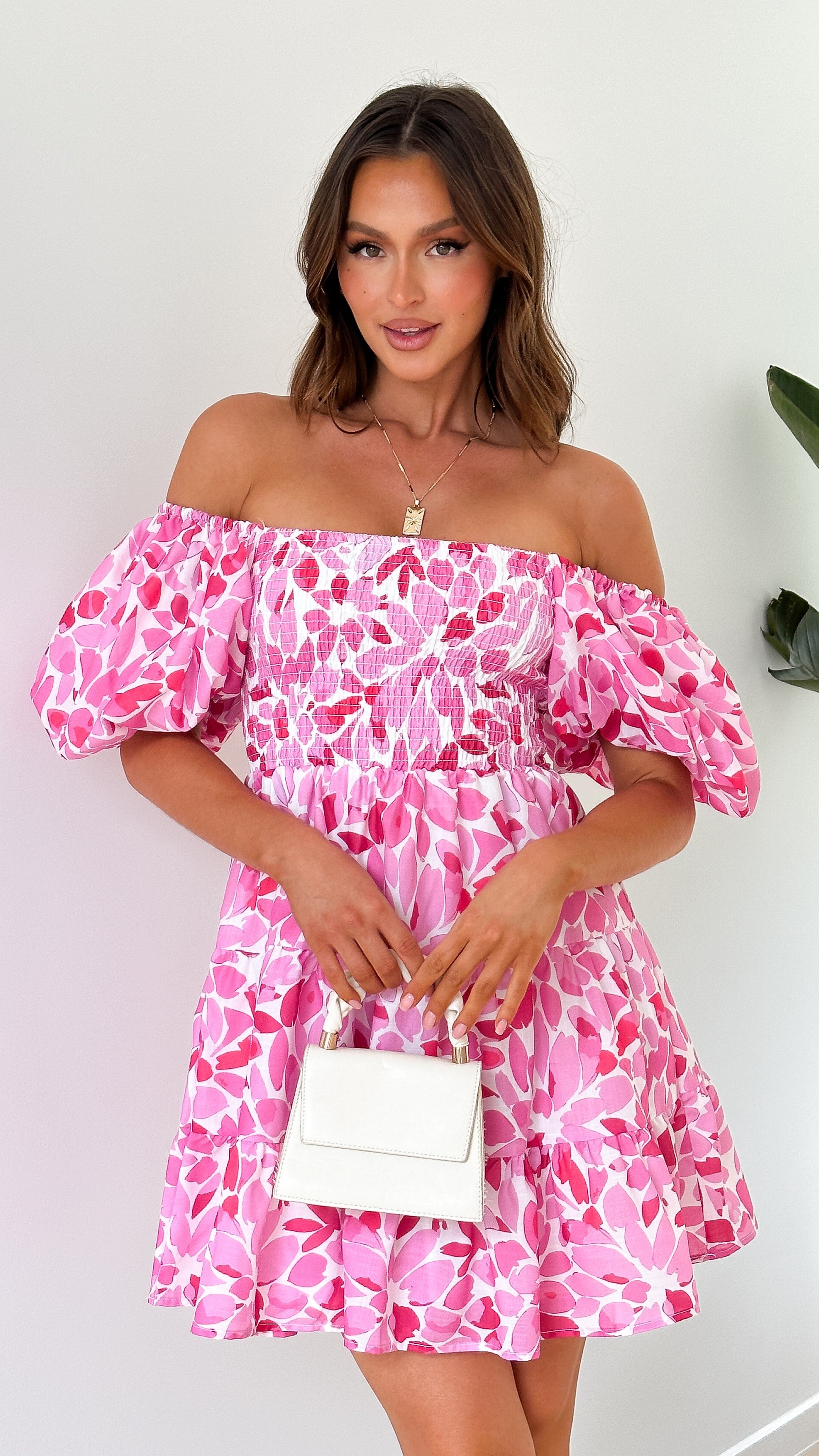 Teagan Mini Dress - Pink Floral - Billy J
