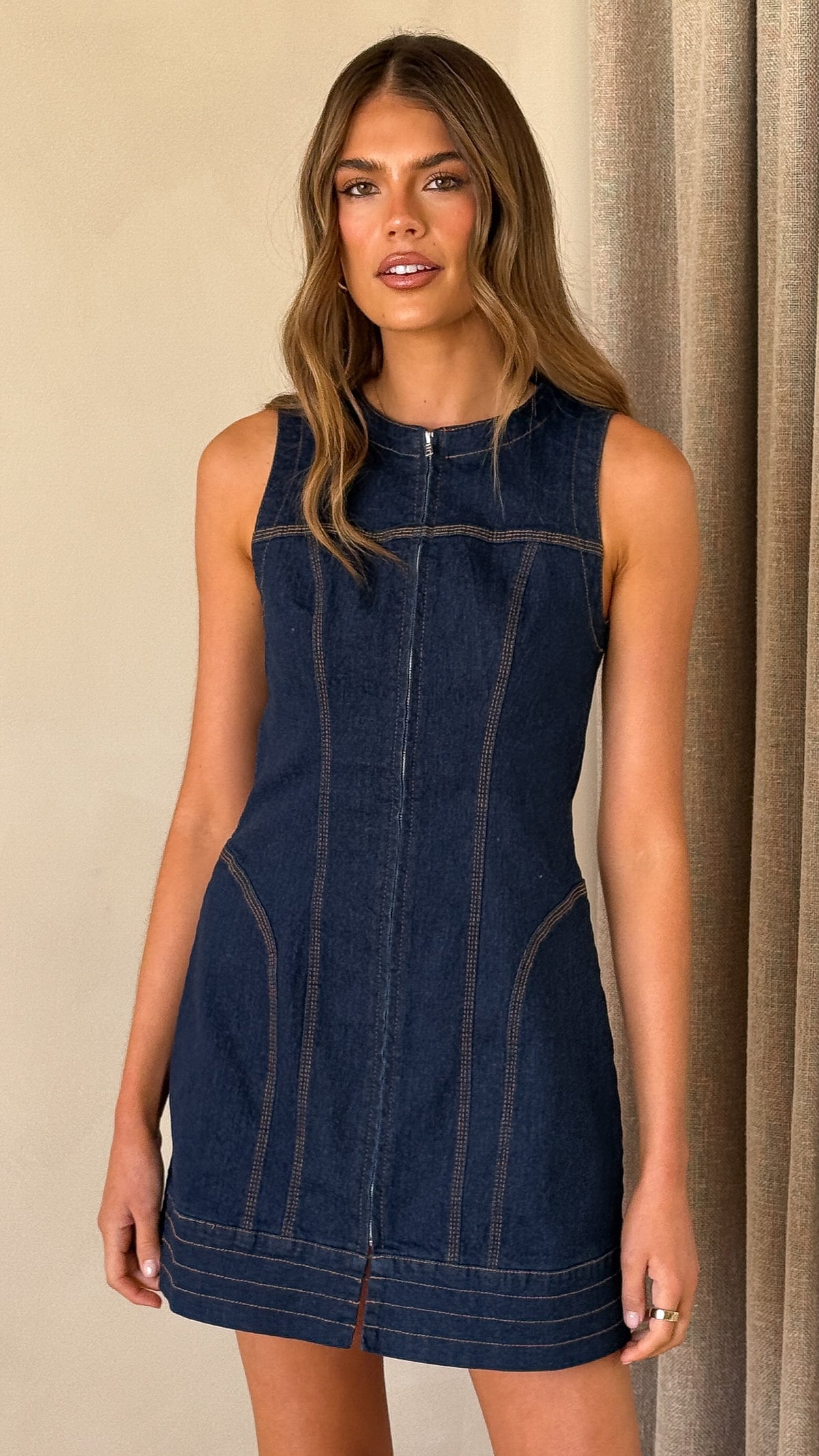 Sharni Mini Dress - Dark Denim - Billy J