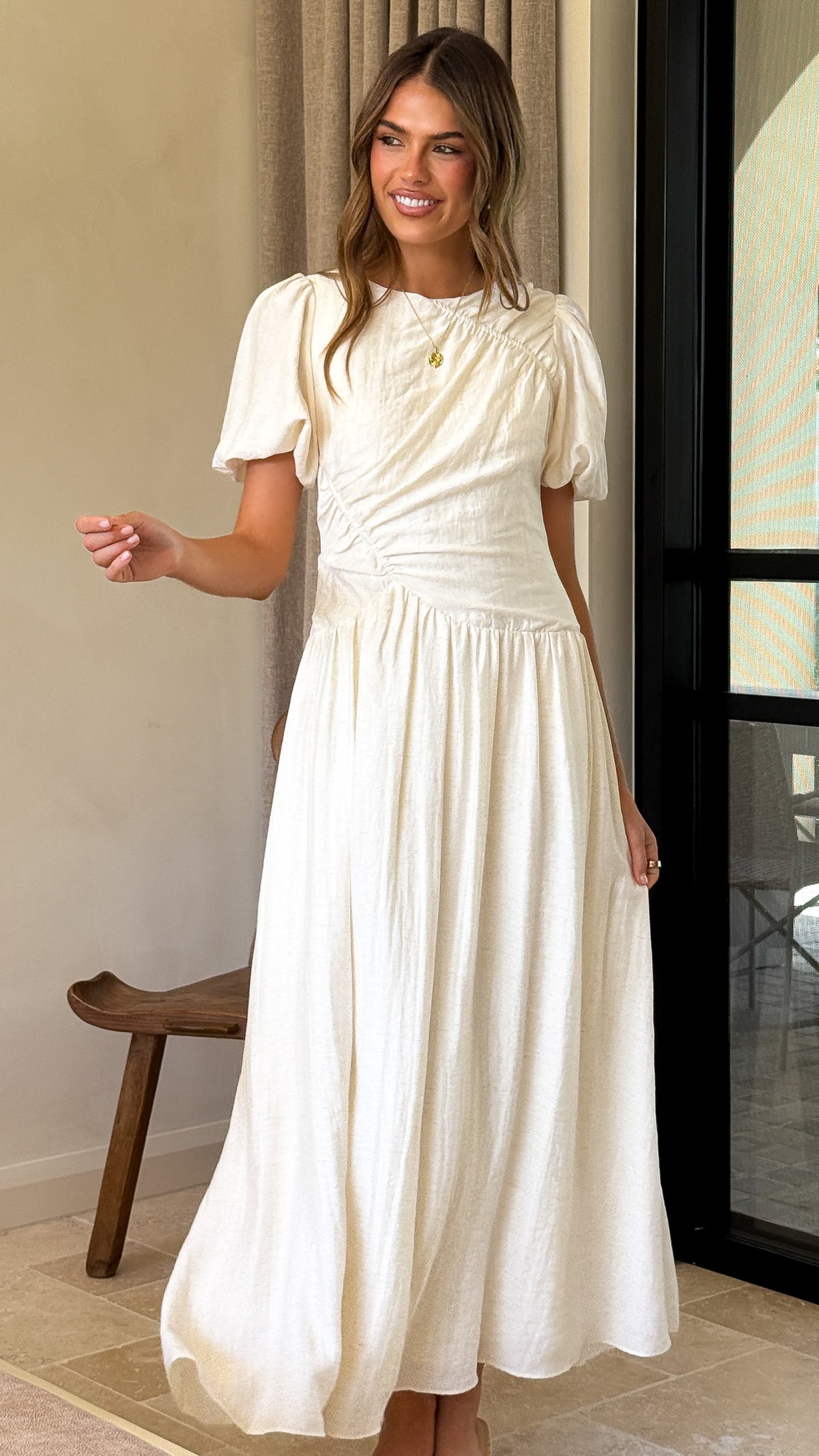 Merilia Maxi Dress - Cream - Billy J