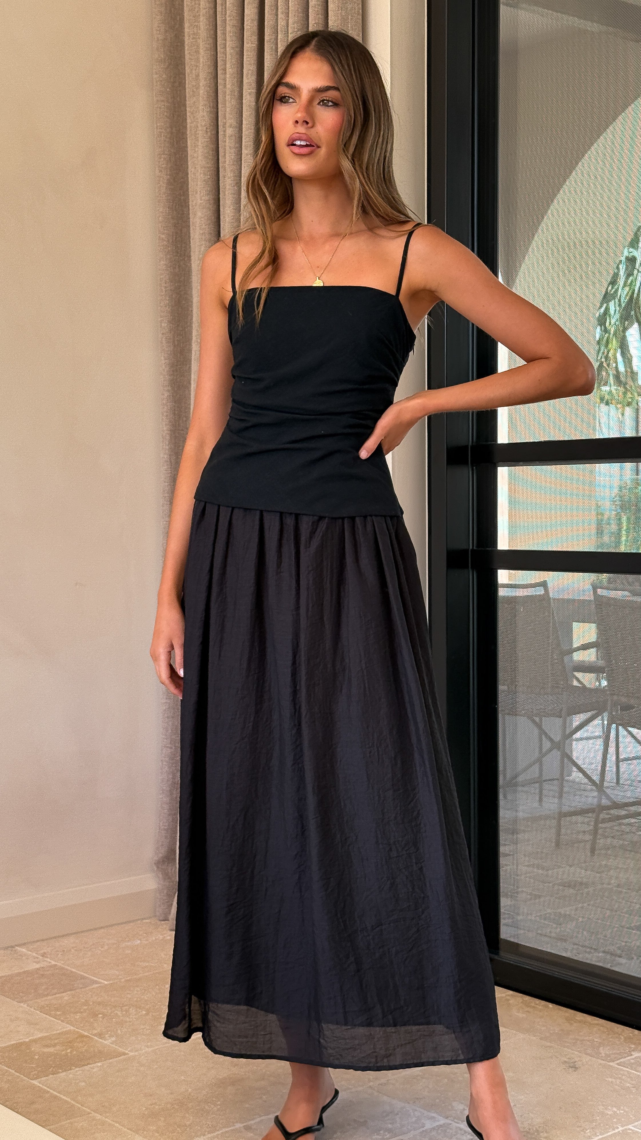 Valentina Maxi Dress - Black - Billy J