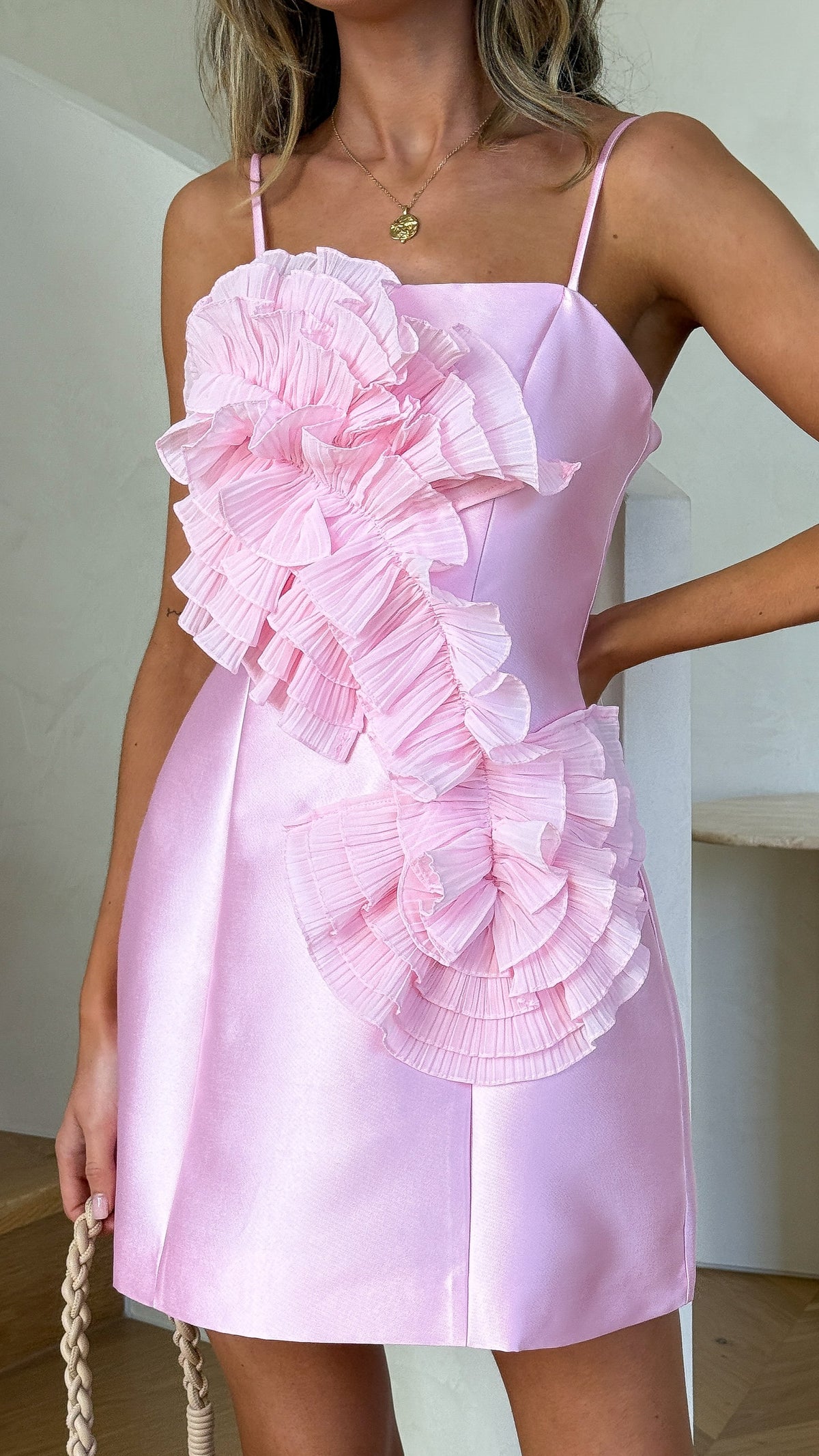 Aisha Mini Dress - Pink - Billy J
