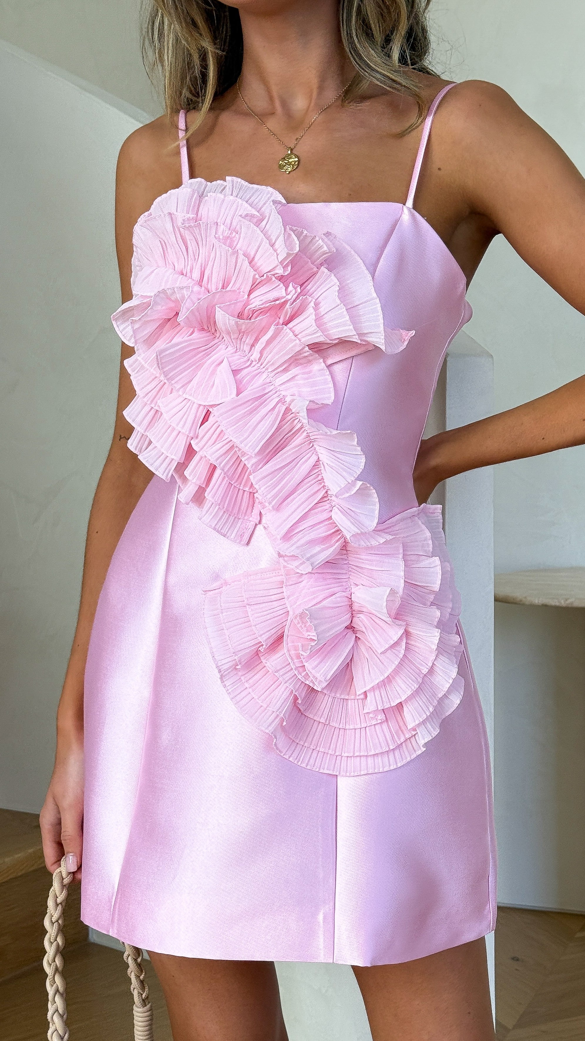 Aisha Mini Dress - Pink - Billy J