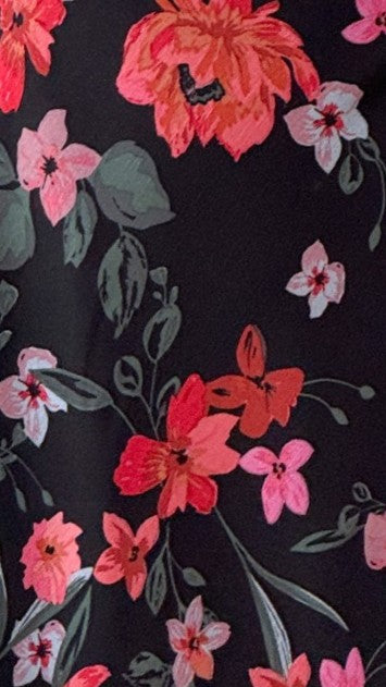 Brianna Open Tie Top - Dark Floral - Billy J