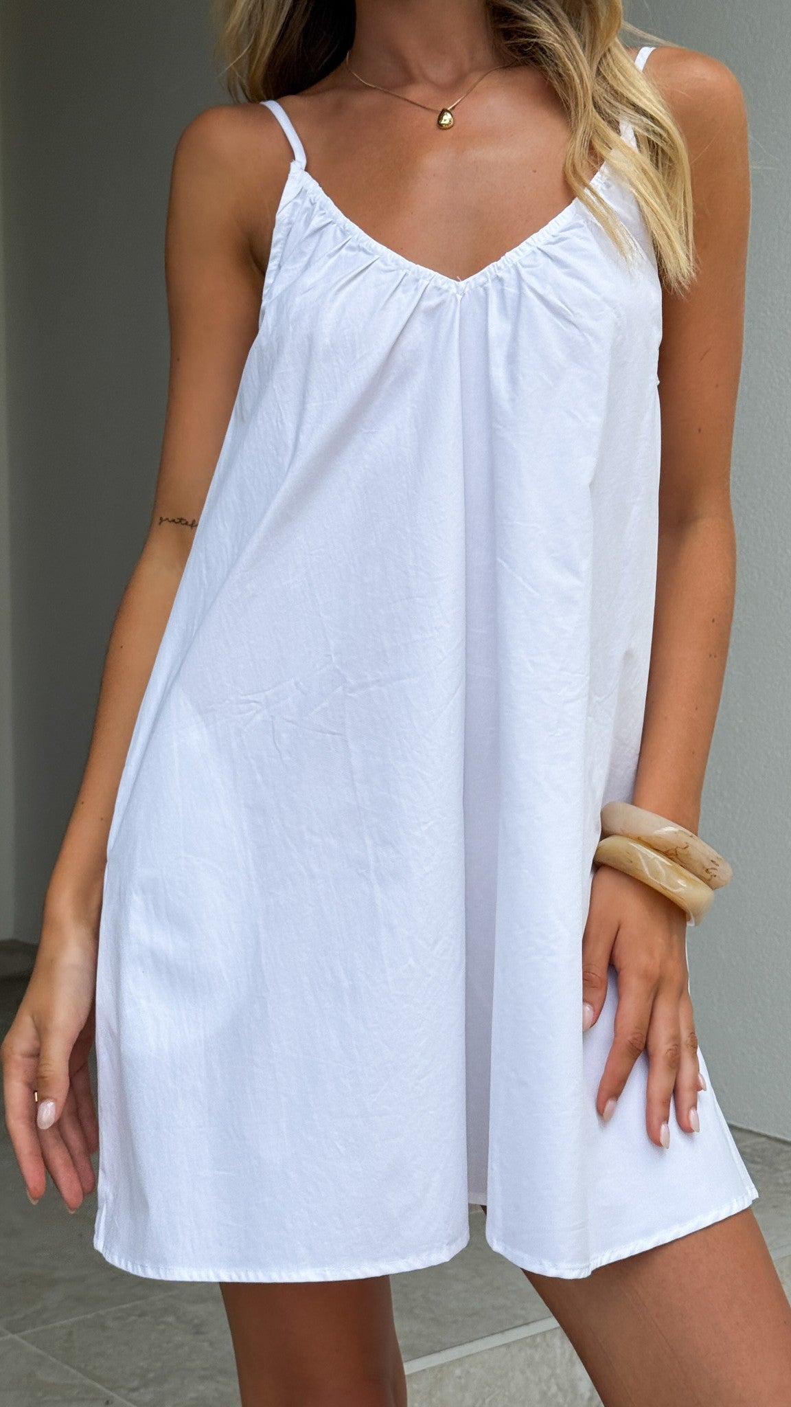 Rainie Mini Dress - White - Billy J