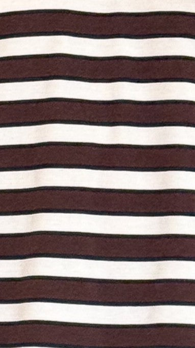 Solana Long Sleeve Top - Large Choc/White Stripe - Billy J