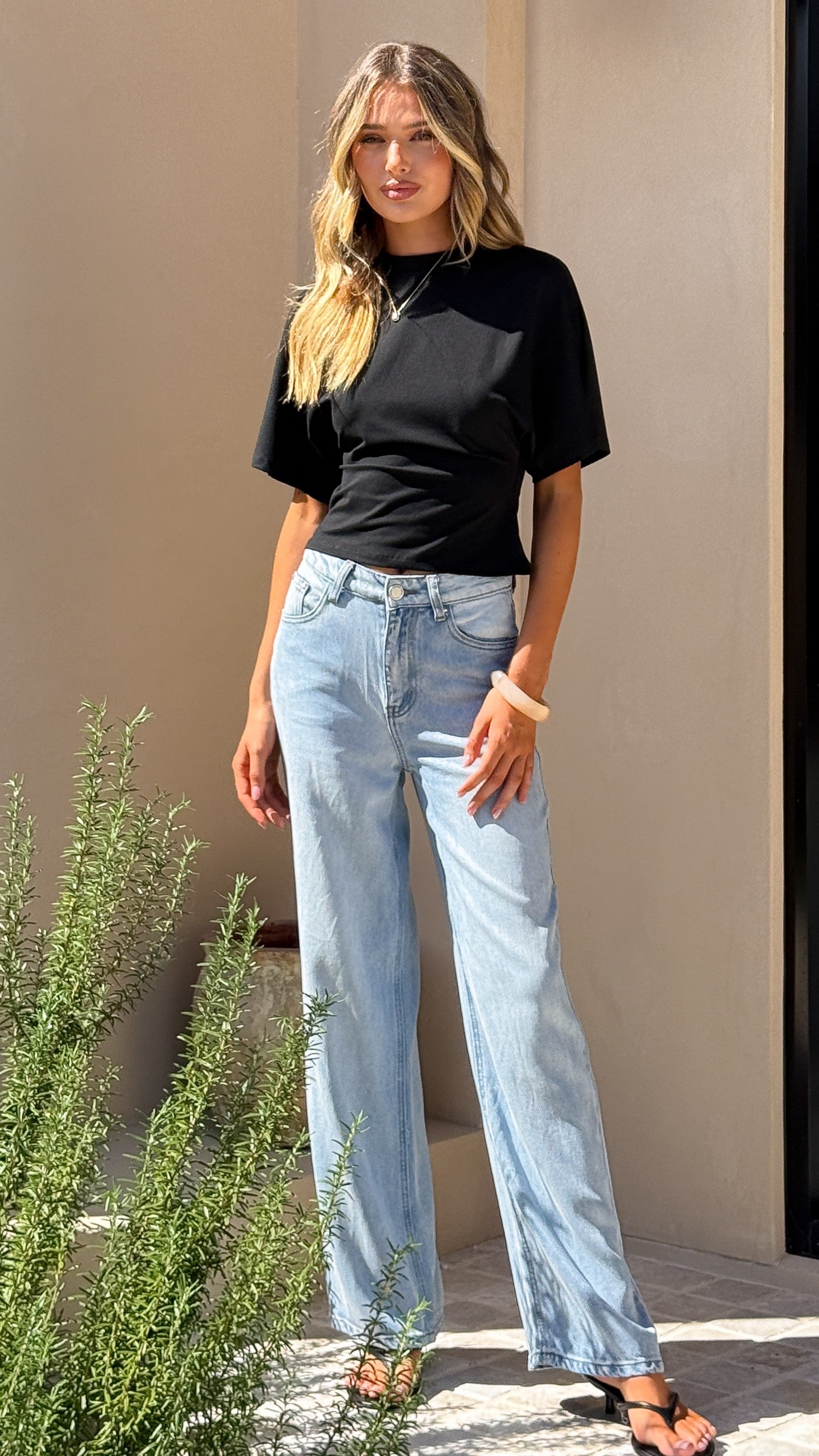 Tarah Straight Leg Jeans - Light Blue Denim - Billy J