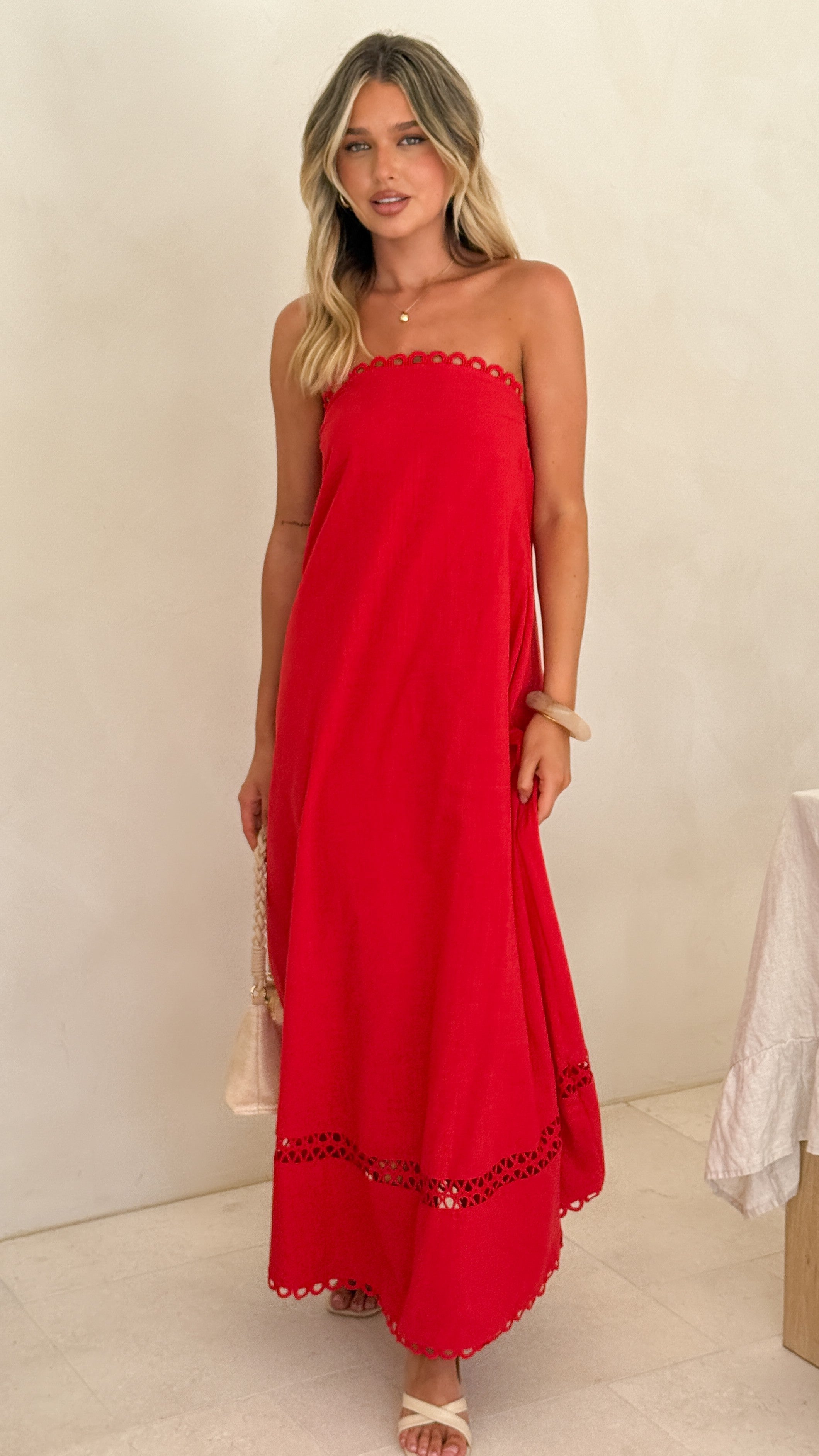 Sandra Maxi Dress - Red - Billy J