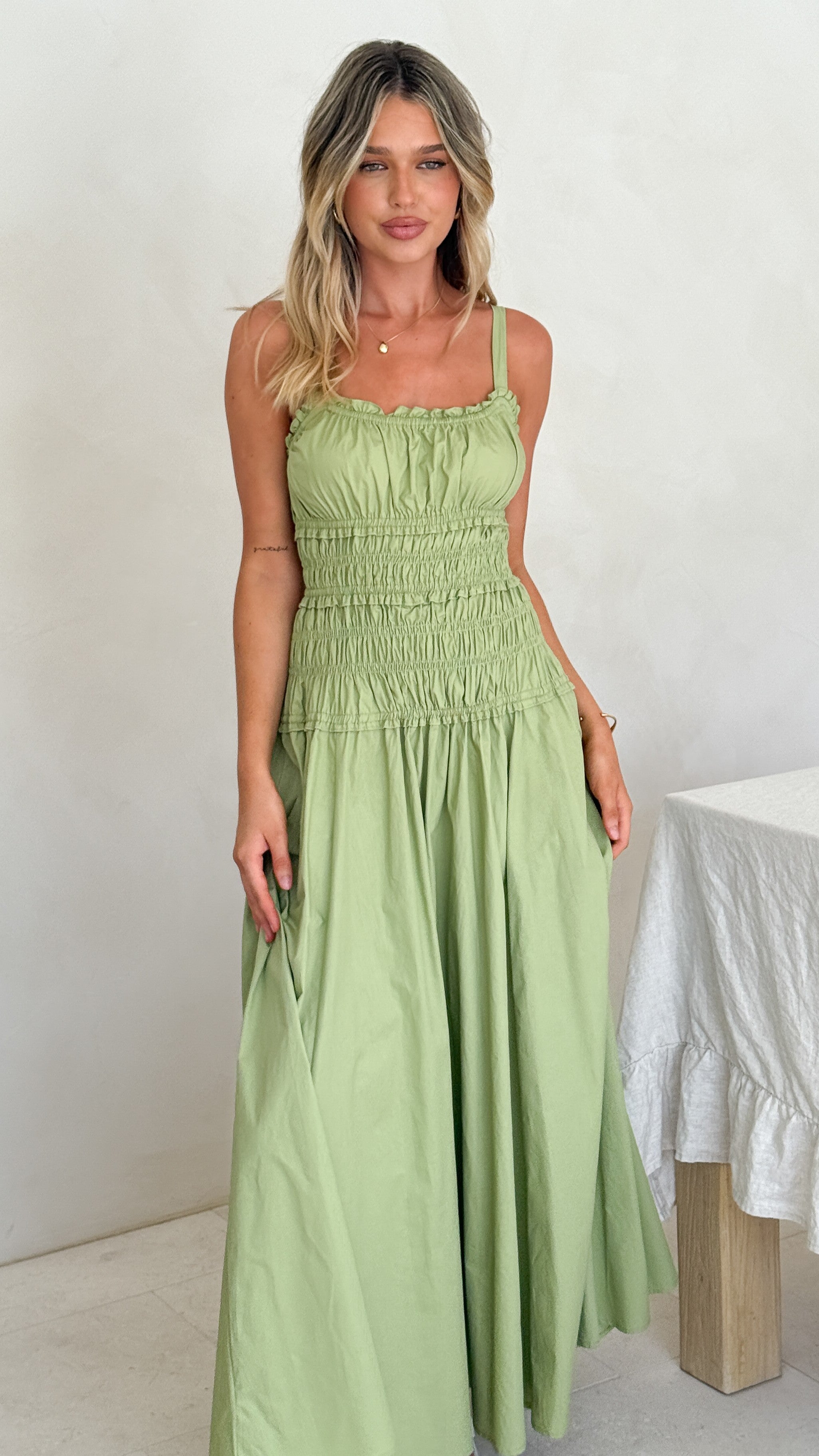 Willa Maxi Dress - Matcha - Billy J
