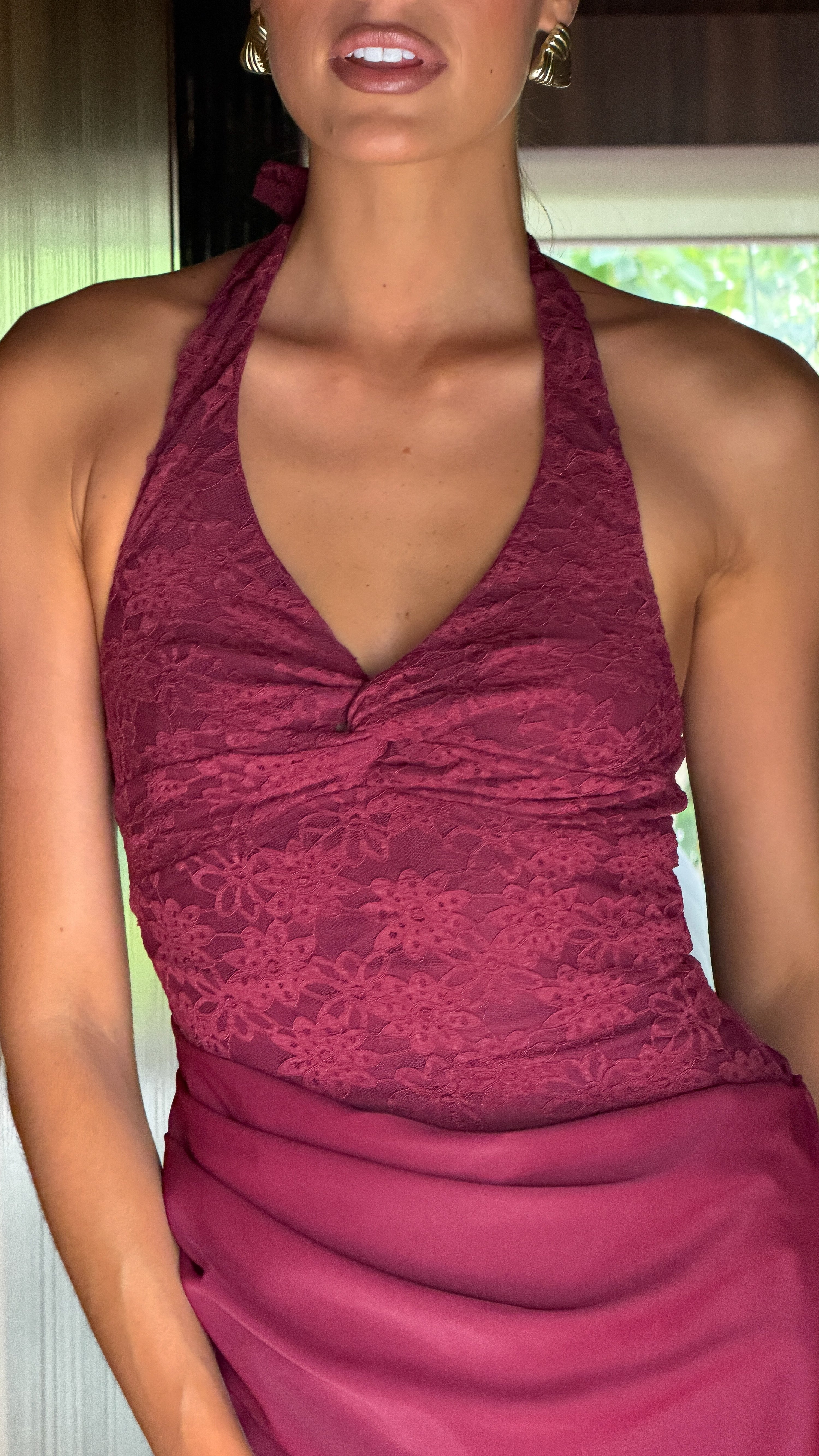 Samira Mini Dress - Wine - Billy J