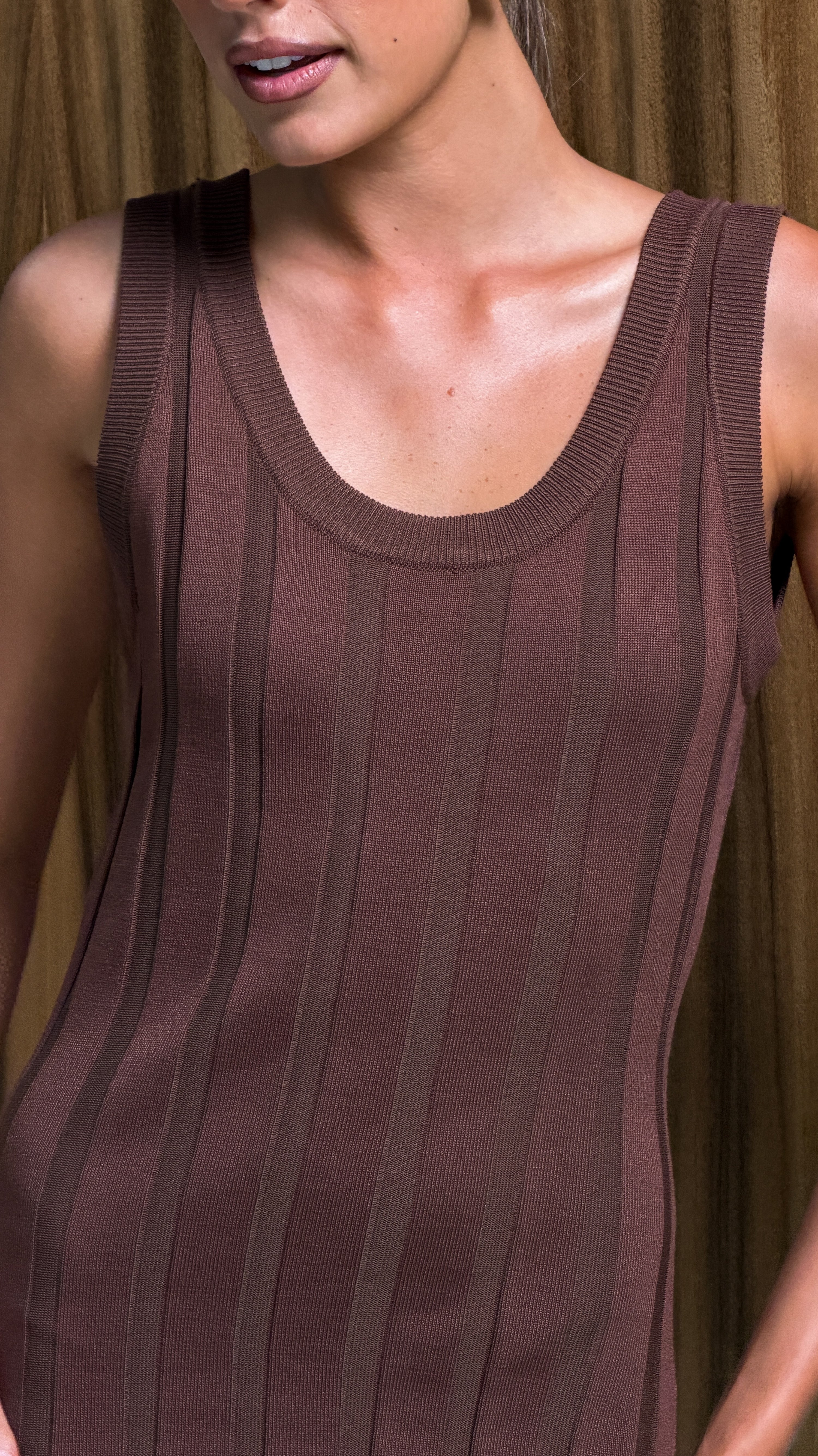 Avalyn Knit Maxi Dress - Chocolate - Billy J