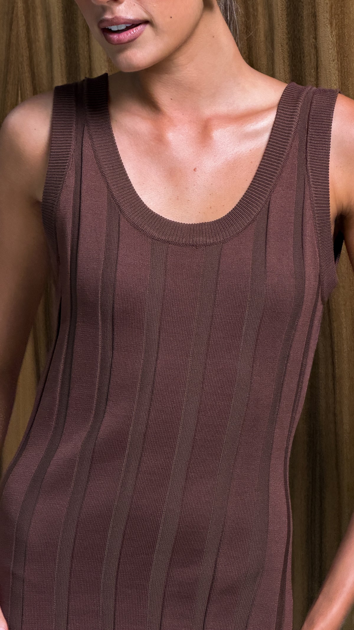 Avalyn Knit Maxi Dress - Chocolate - Billy J