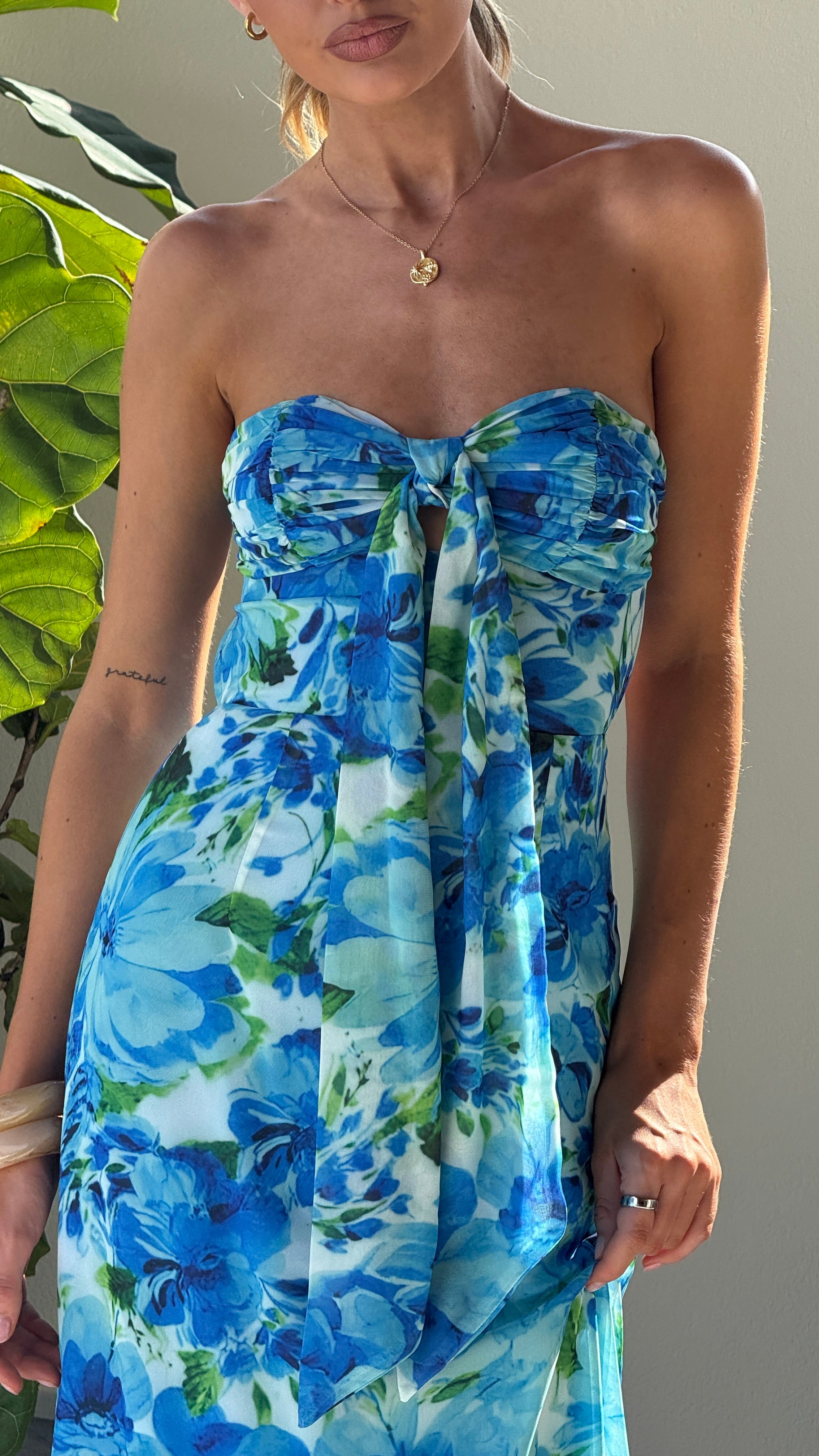 Malita Maxi Dress - Blue Floral - Billy J