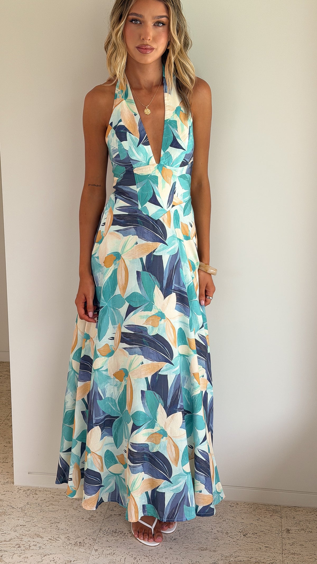 Alexis Maxi Dress - Blue Floral - Billy J