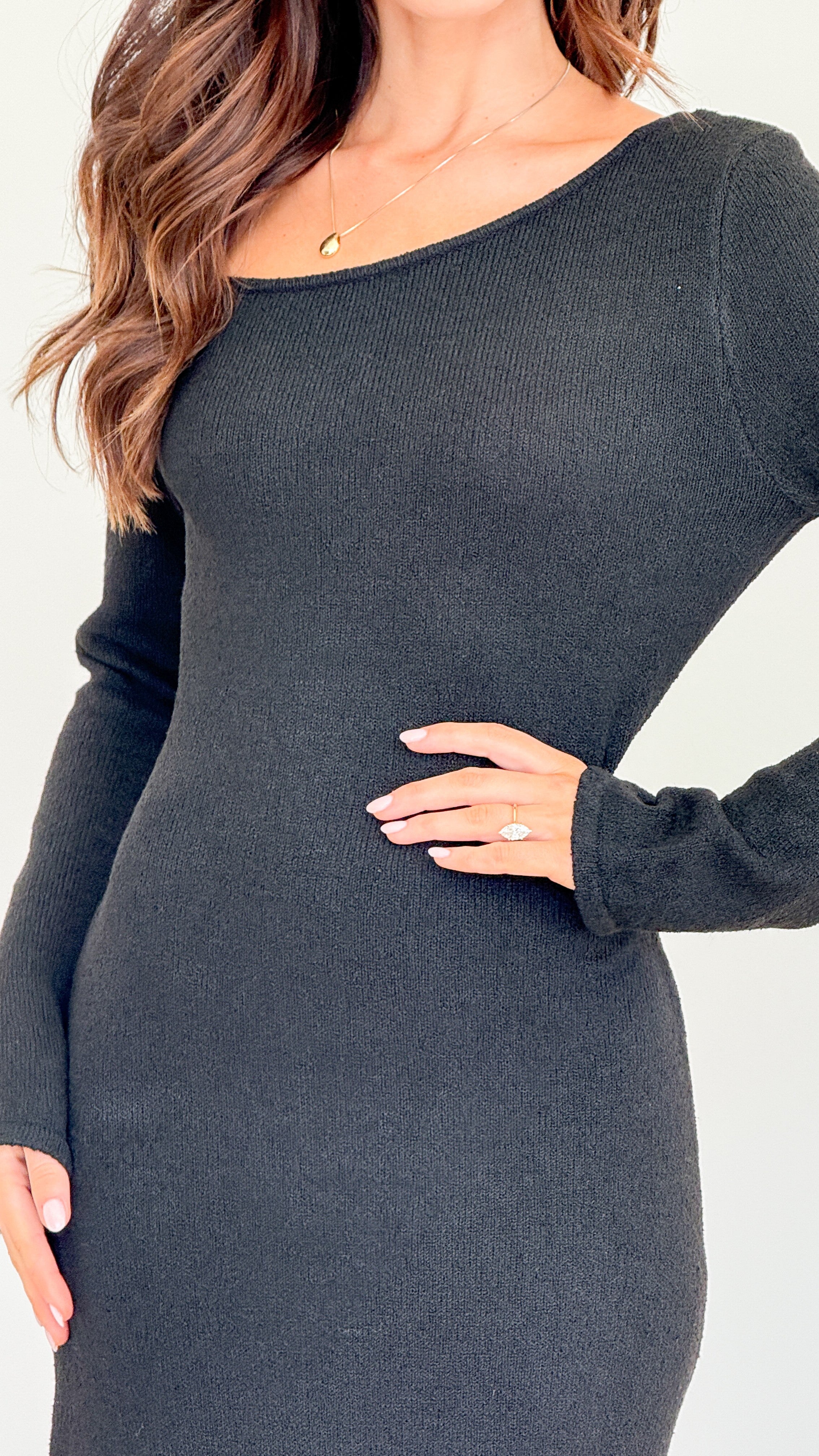 Soulina Knit Maxi Dress - Black - Billy J