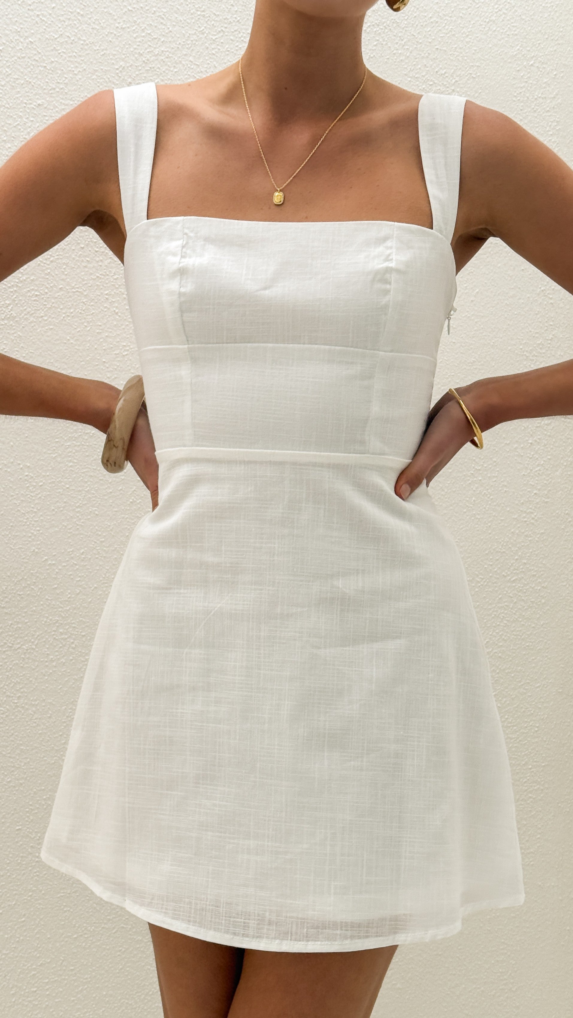 Nadalia Mini Dress - White - Billy J