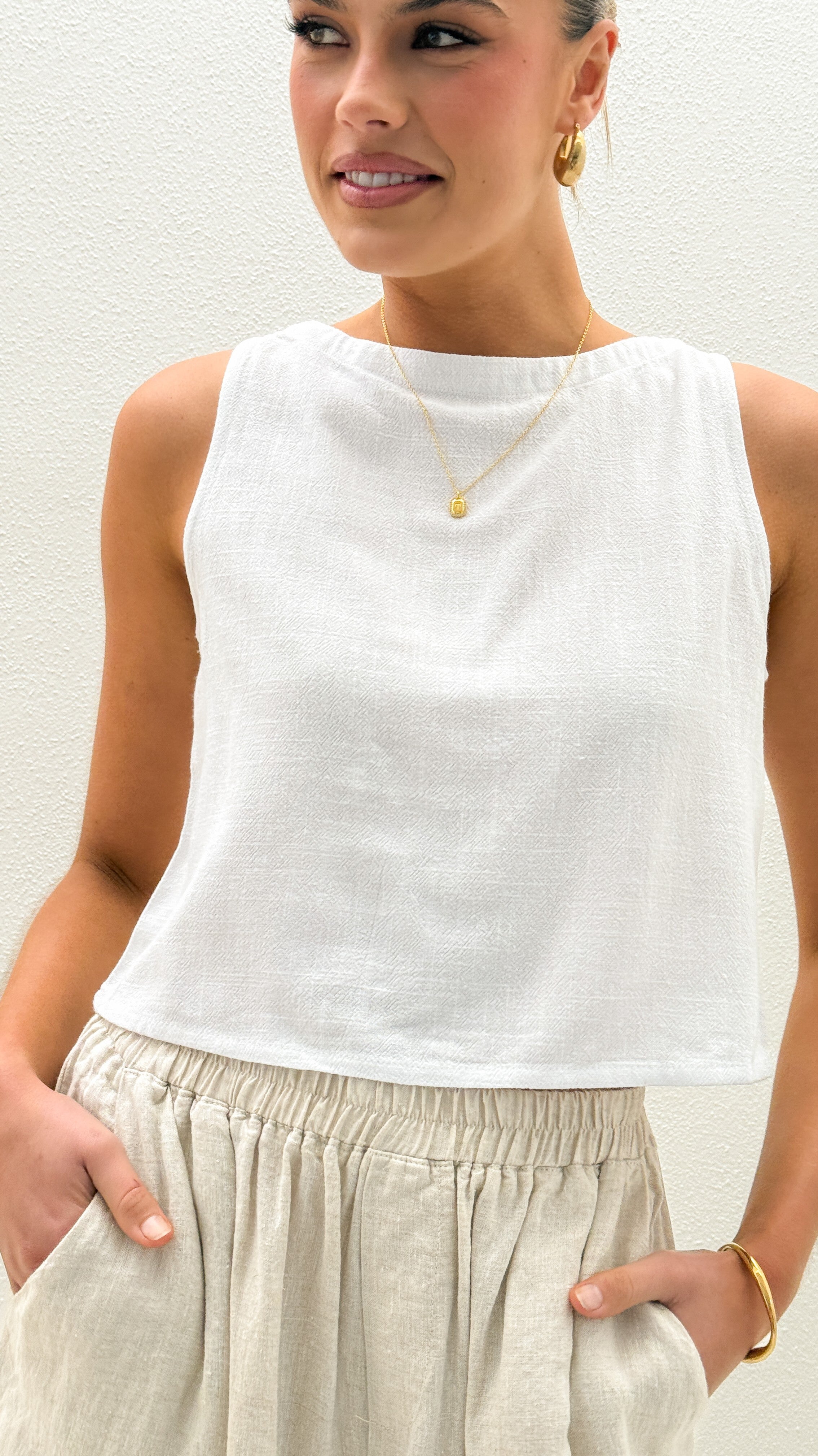 Persephone Crop Top - White - Billy J