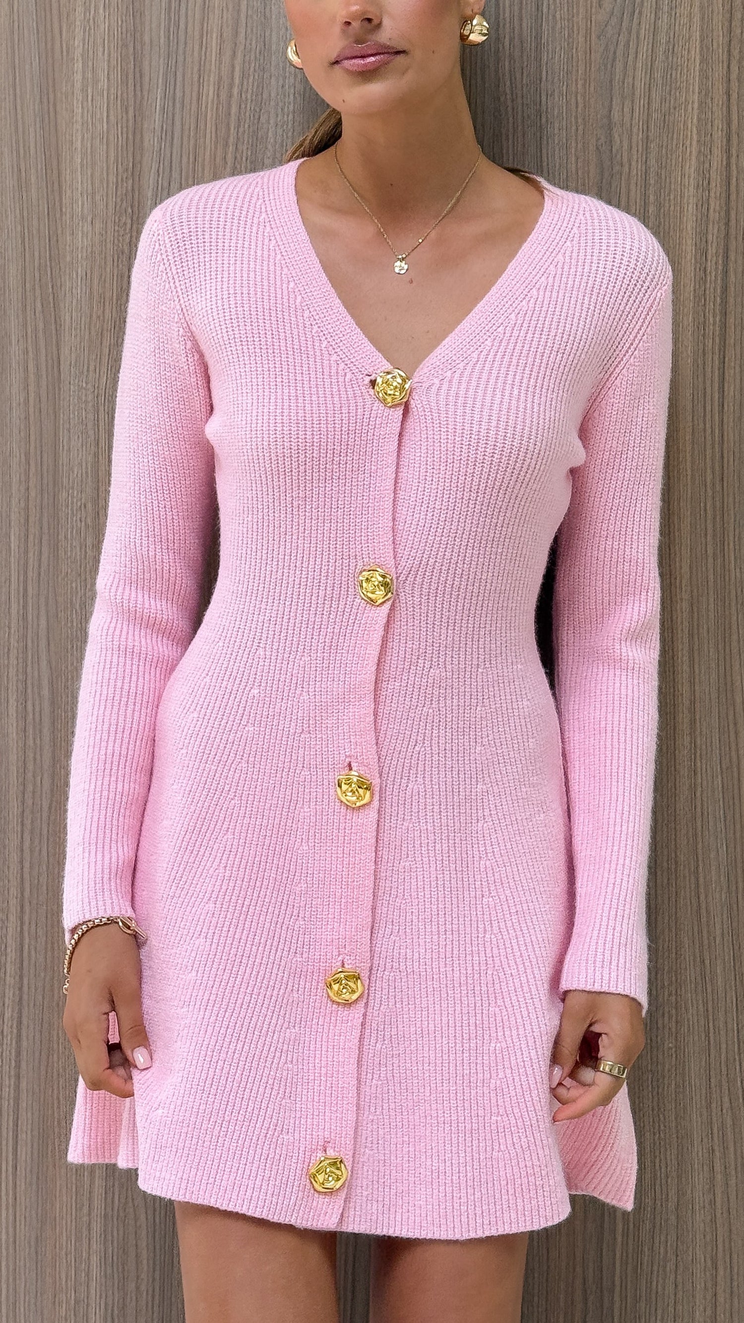 Catarina Long Sleeve Mini Dress - Pink - Billy J