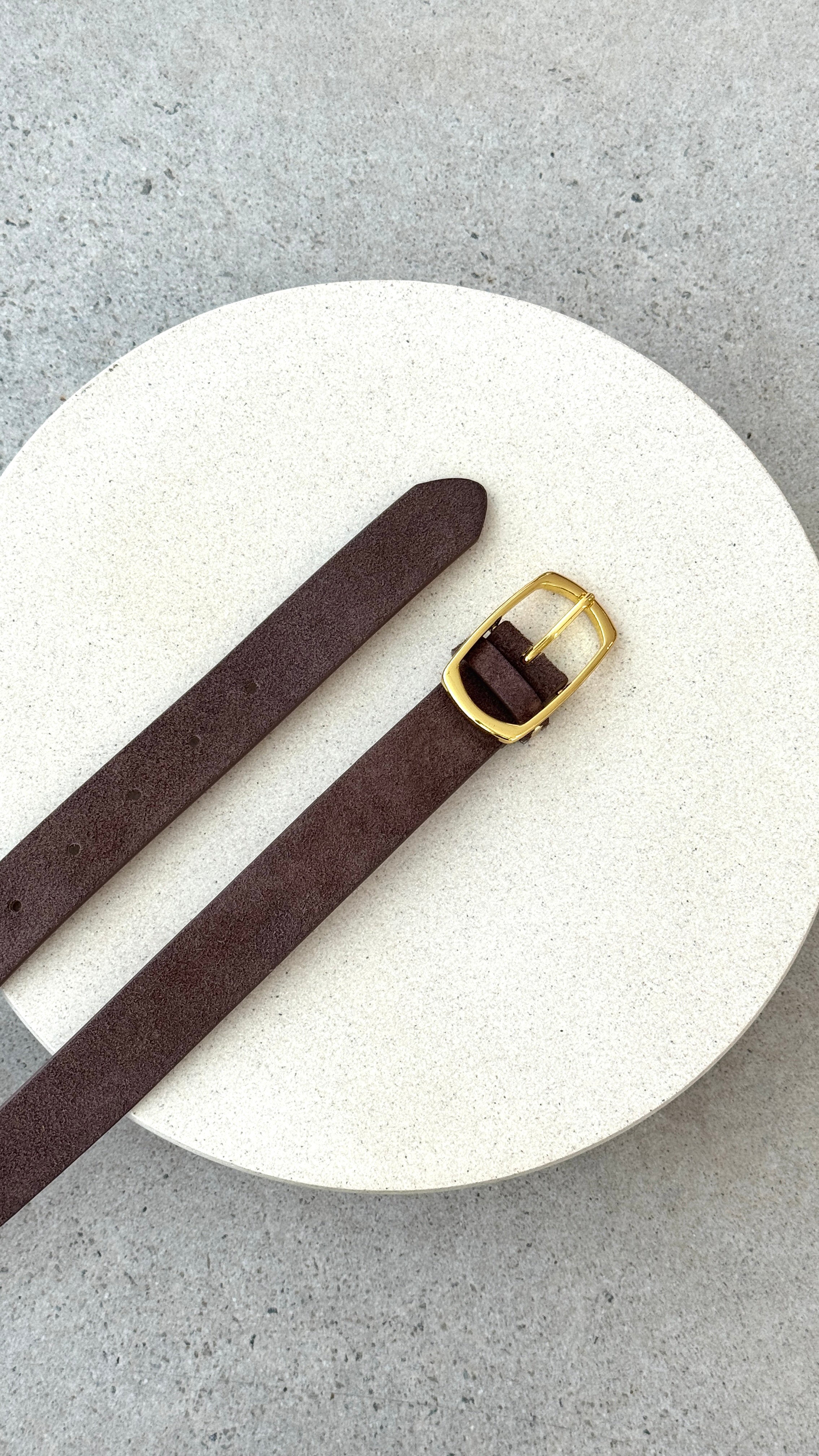 Mocha Genuine Suede Everyday Belt - Mocha Genuine Leather - Billy J
