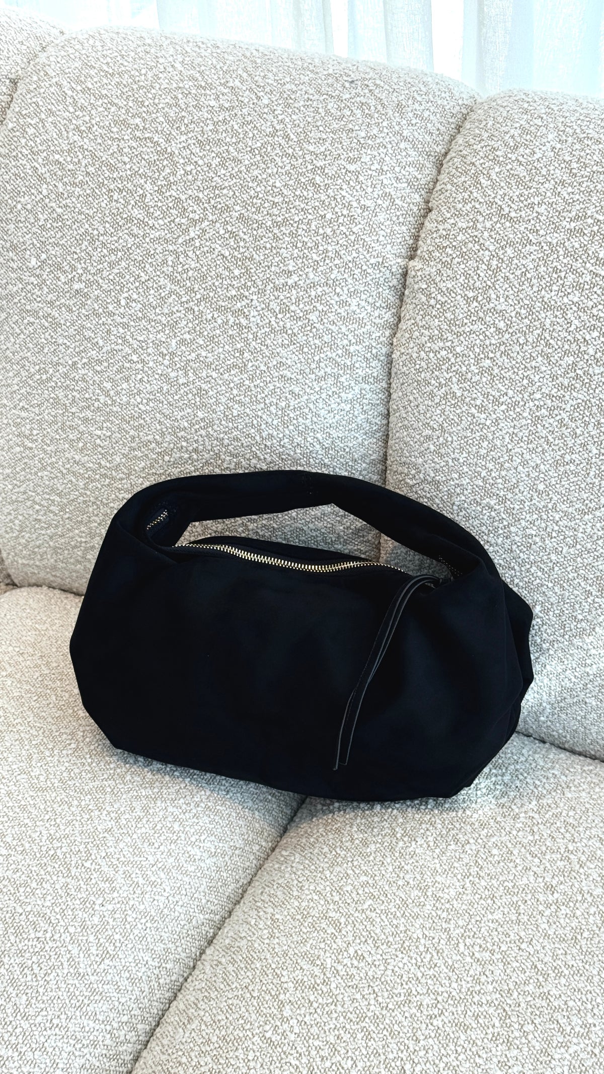 Renee Shoulder Bag - Black Suede - Billy J