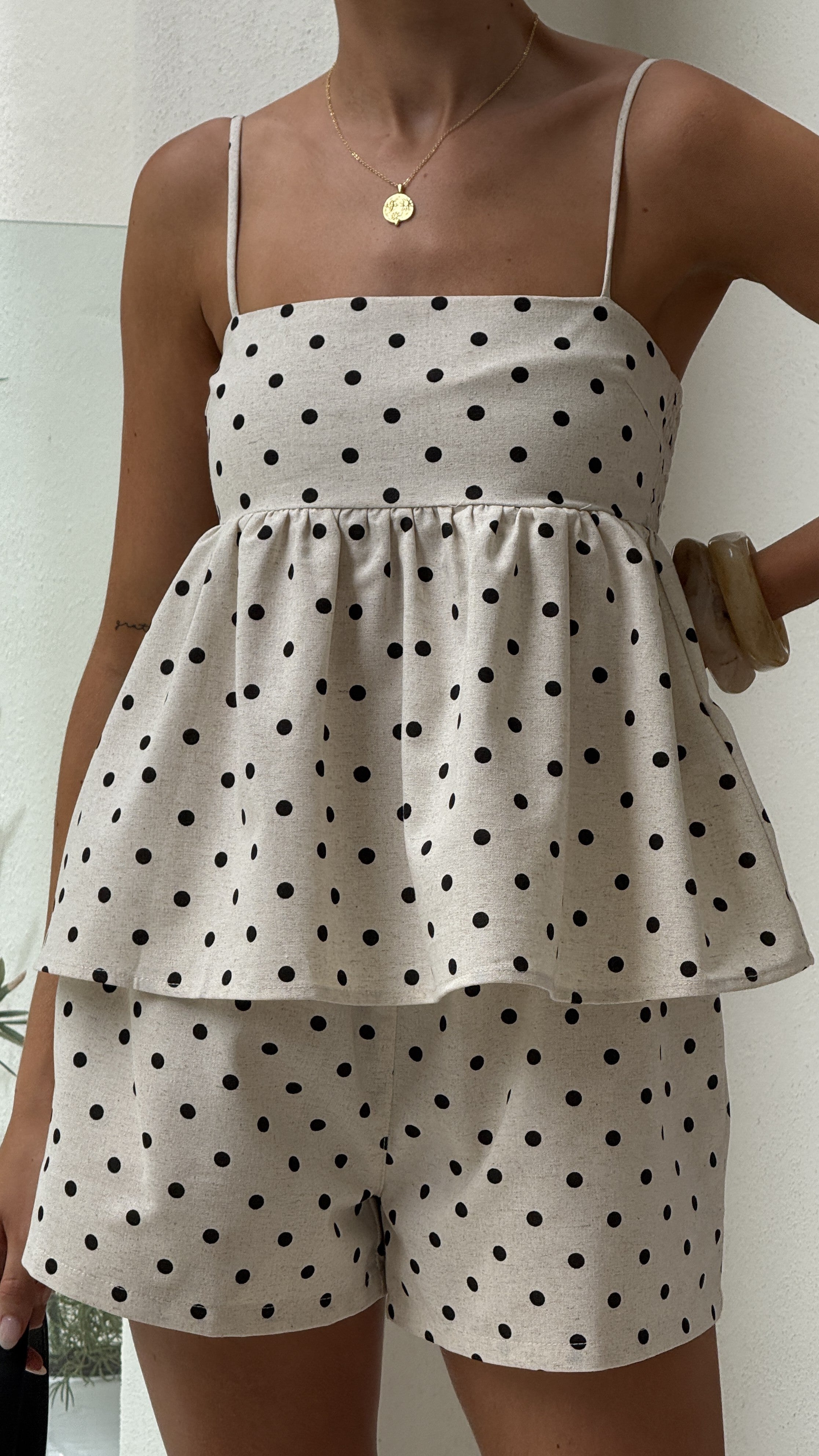 Vika Shorts - Beige/Black Polka Dot - Billy J