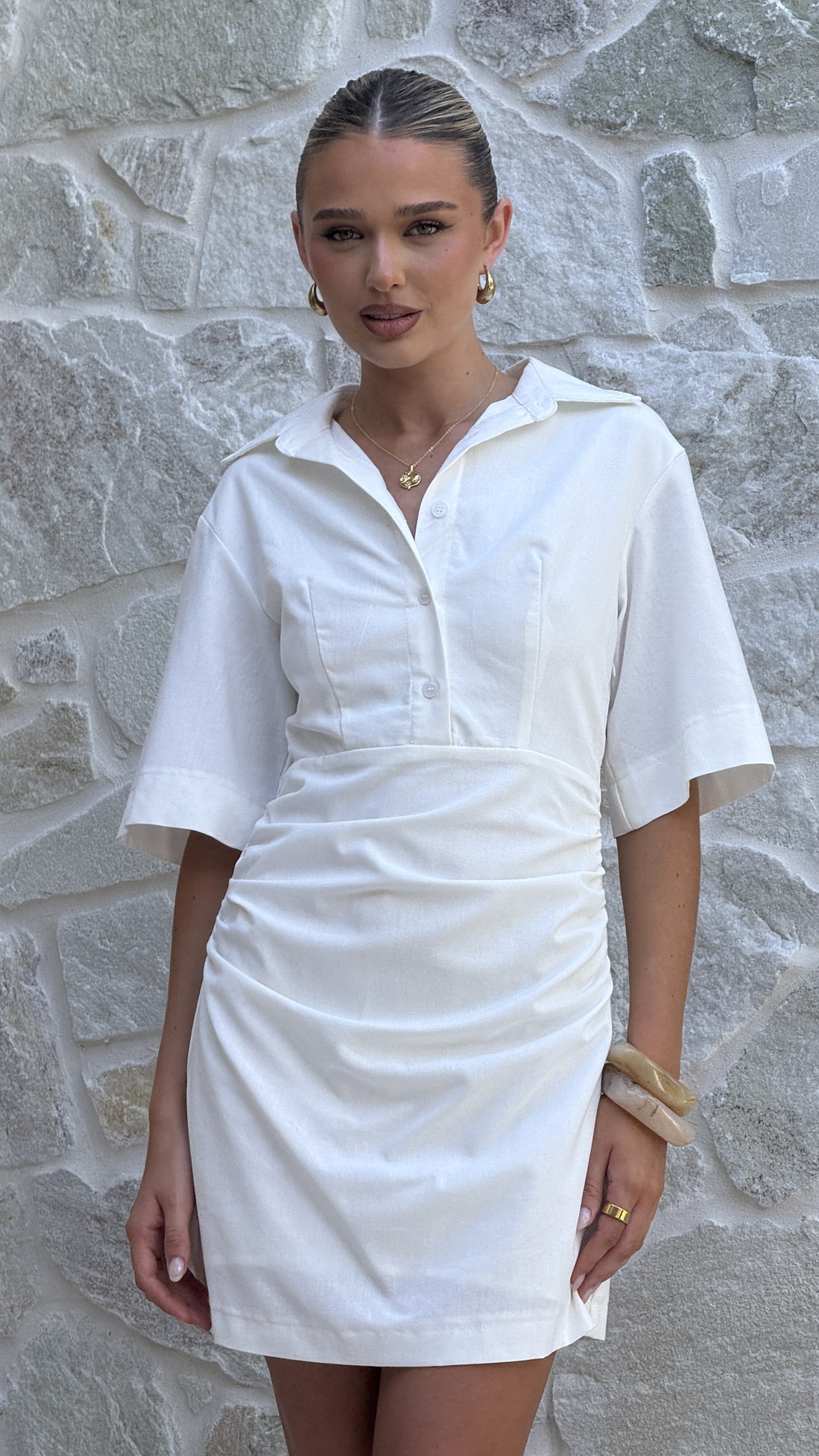 Sydney Mini Dress - White - Billy J
