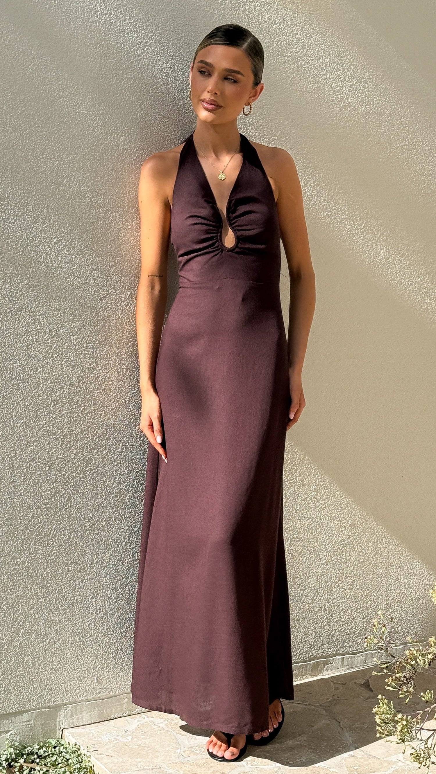 Larna Maxi Dress - Chocolate - Billy J