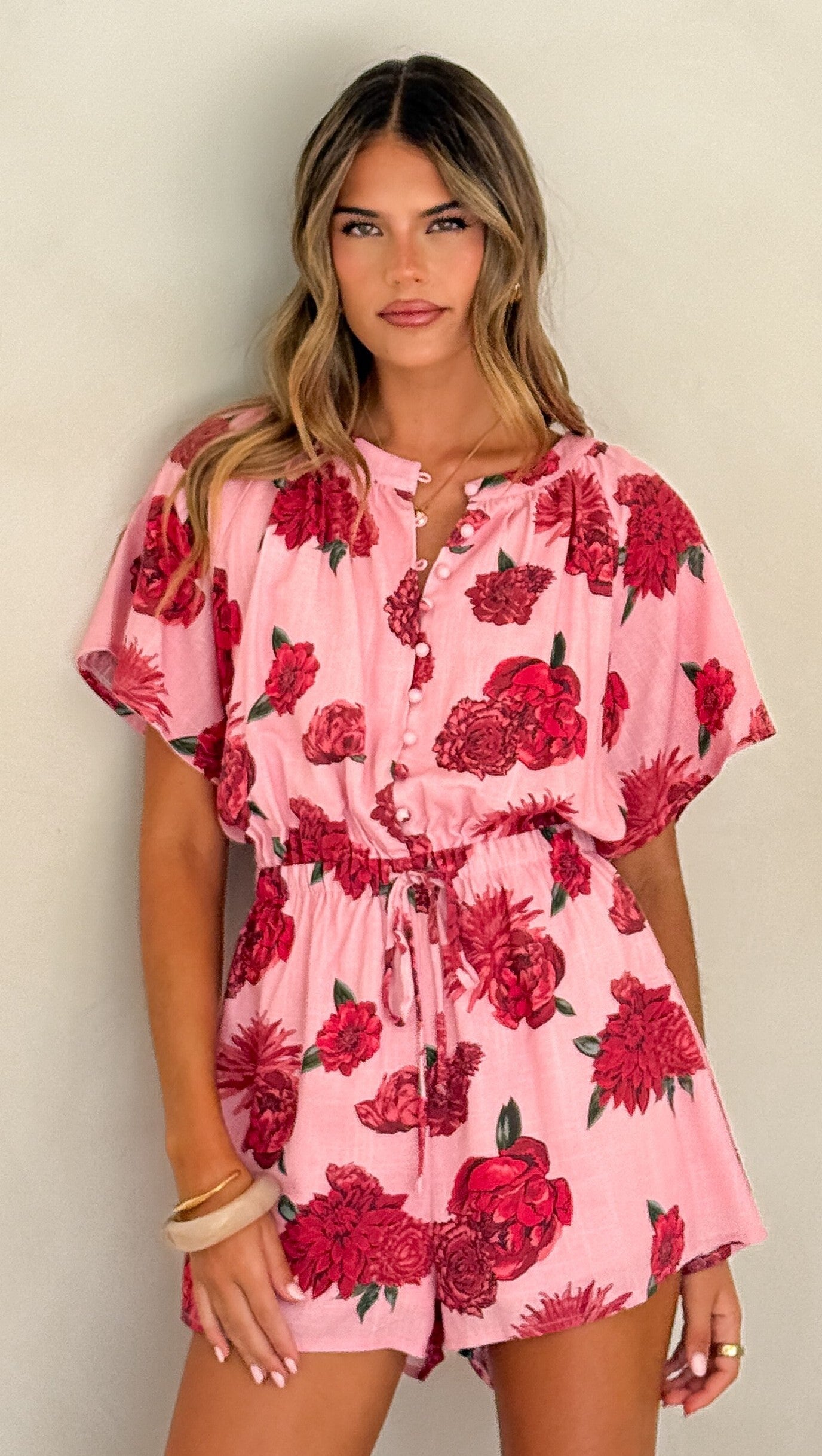 Santorini Playsuit - Dahlia Rouge - Billy J