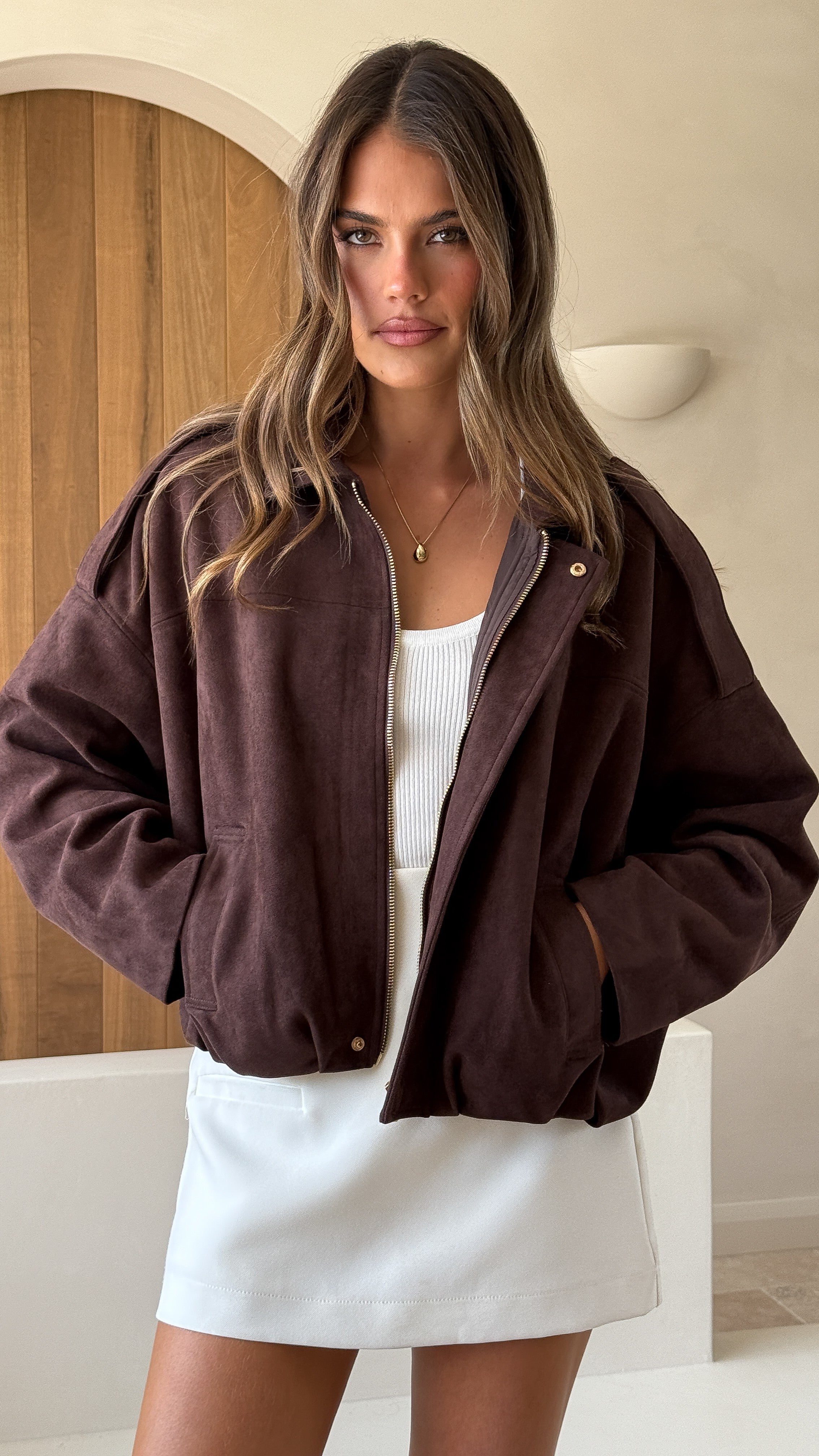 Leela Bomber Jacket - Brown - Billy J