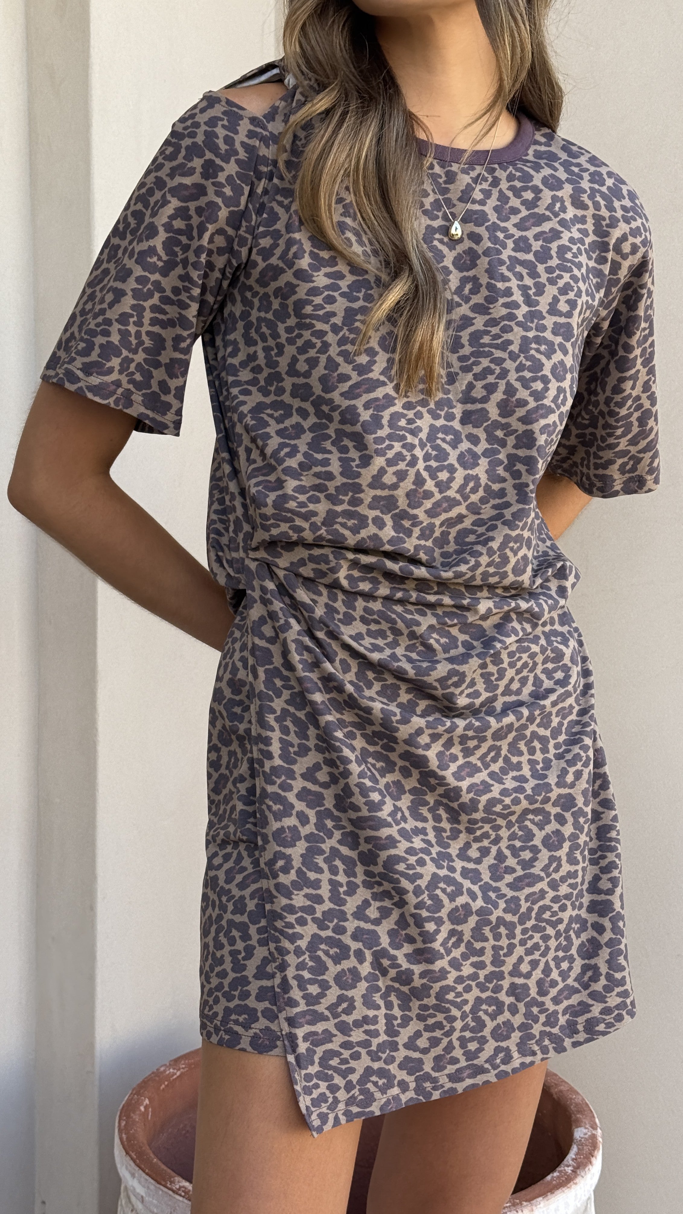 Ravina Mini Dress - Leopard Print - Billy J
