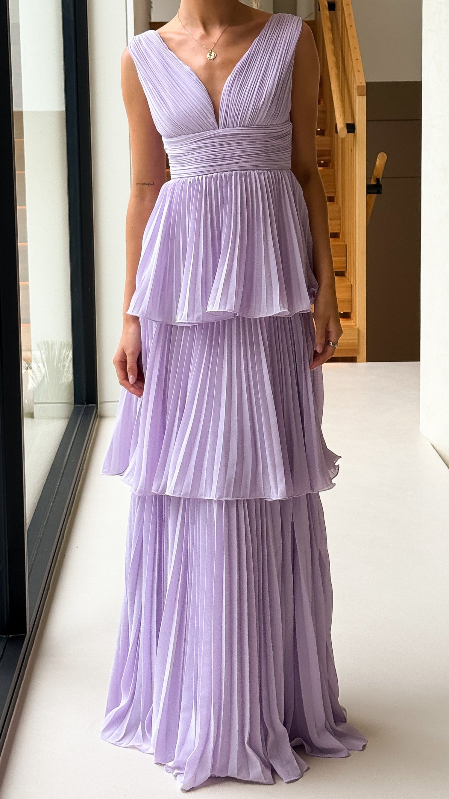 Kaelan Tiered Maxi Dress - Lilac - Billy J