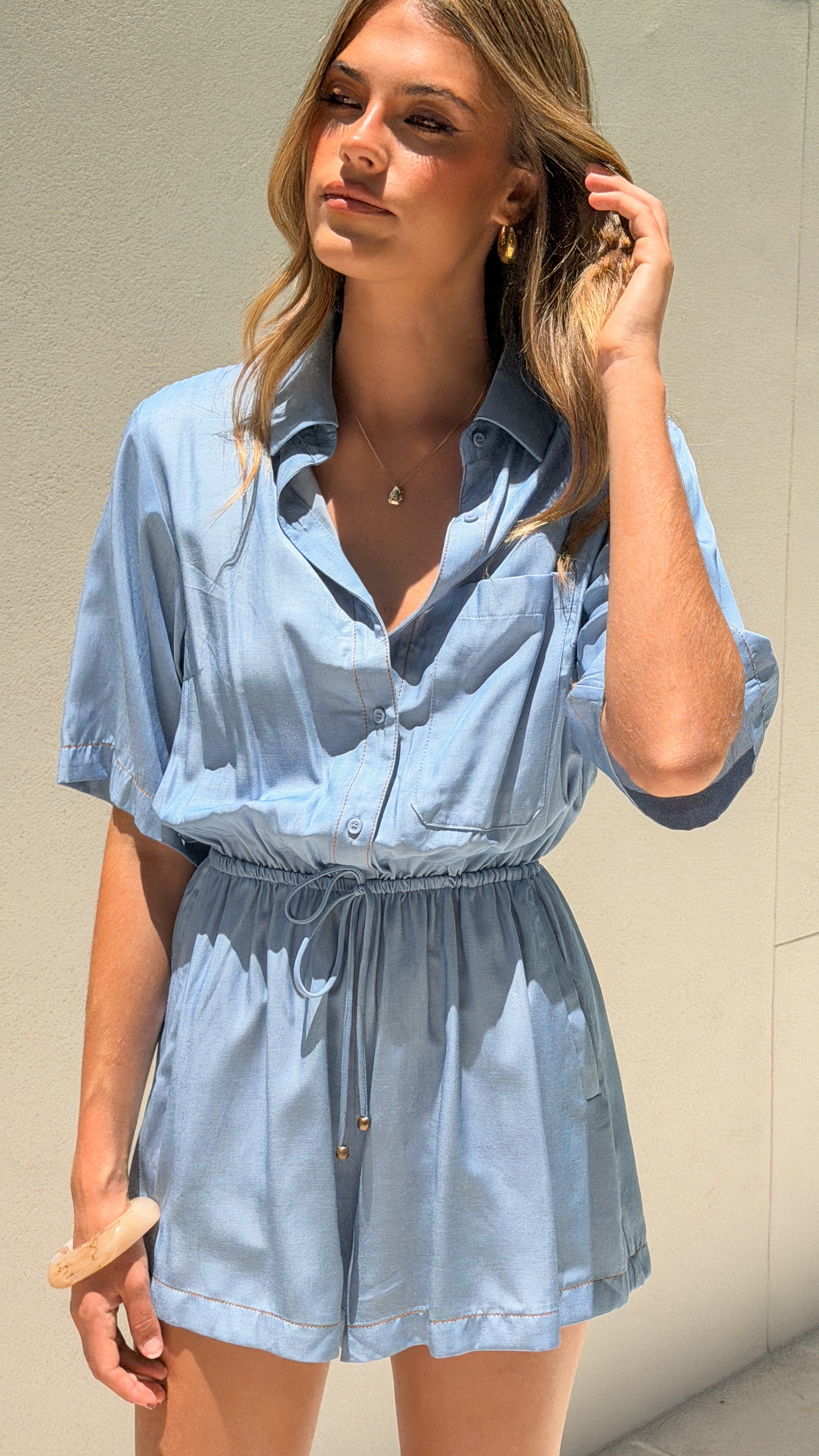 Melana Playsuit - Blue - Billy J