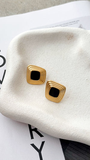 Bronnie Earrings - Gold / Black - Billy J