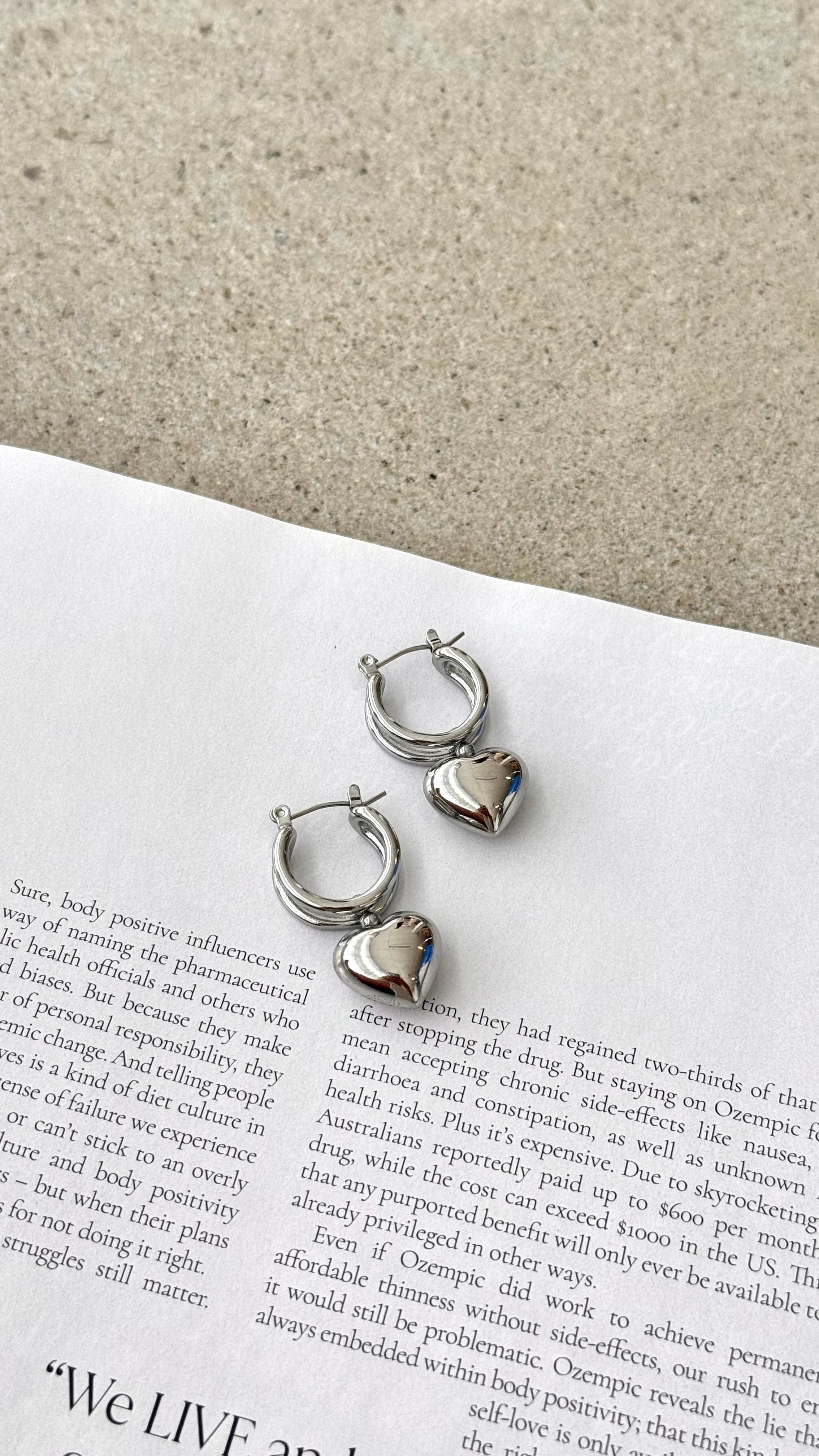 Varick Heart Earrings - Silver - Billy J