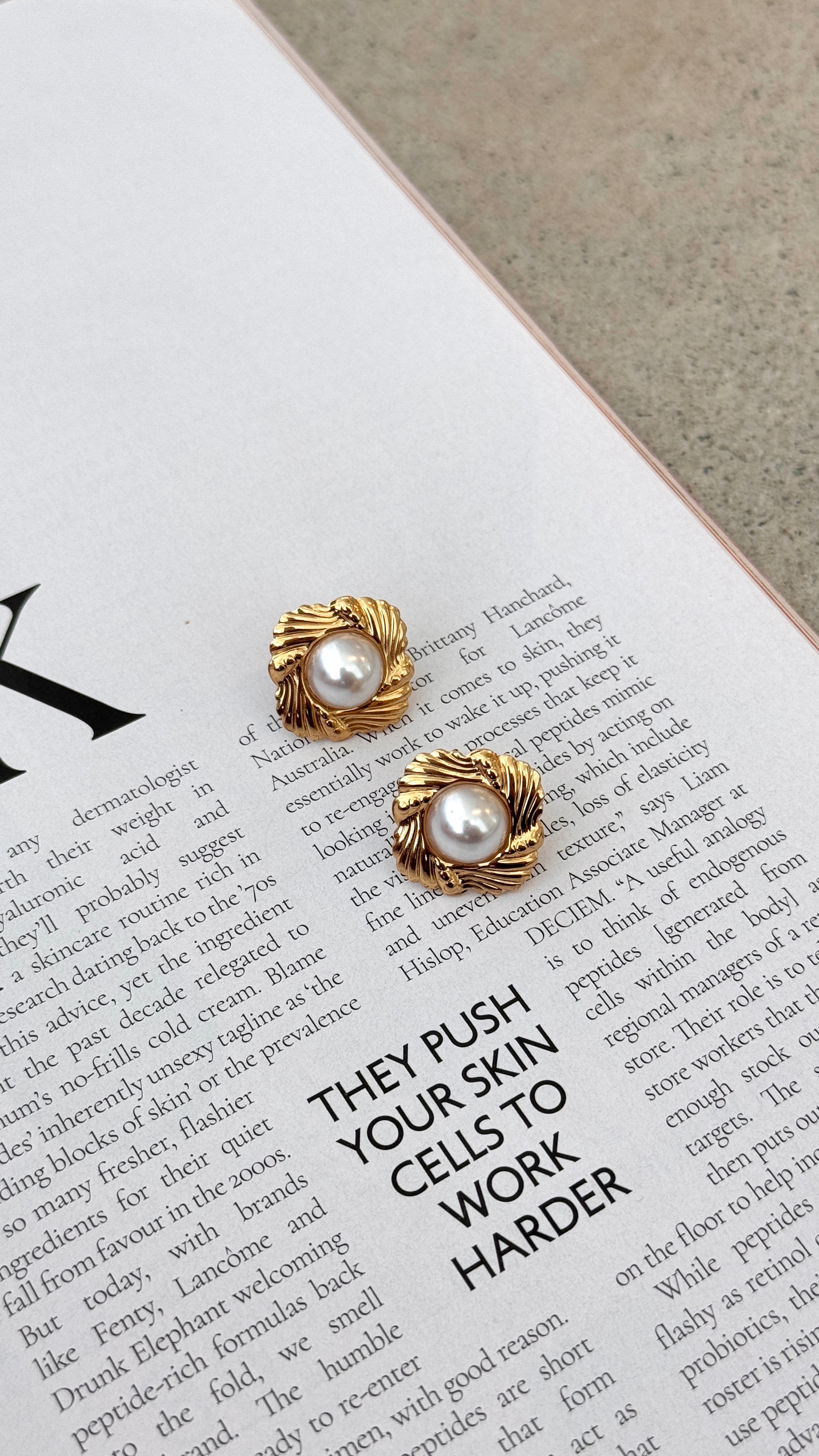 Yasmine 14K Gold Earrings - Gold / Pearl - Billy J
