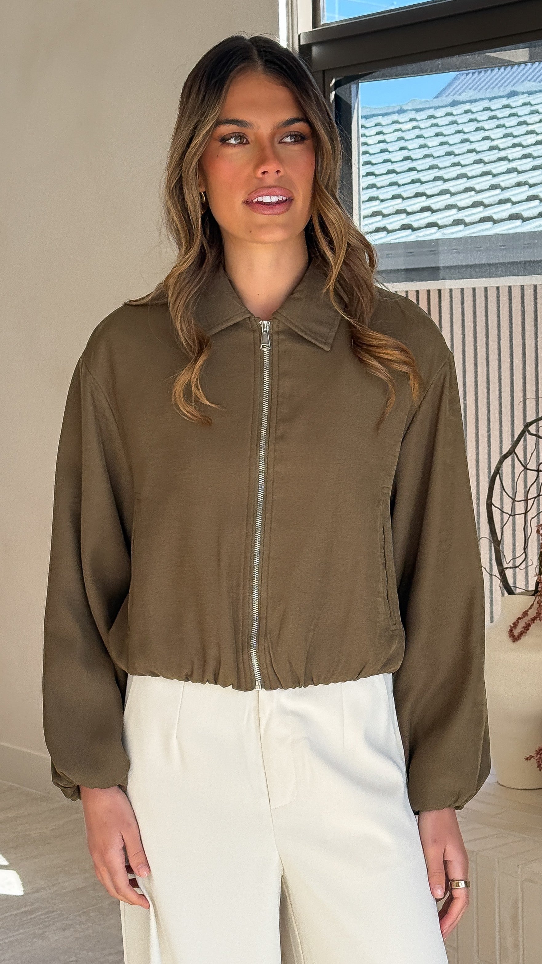 Brax Bomber Jacket - Khaki - Billy J
