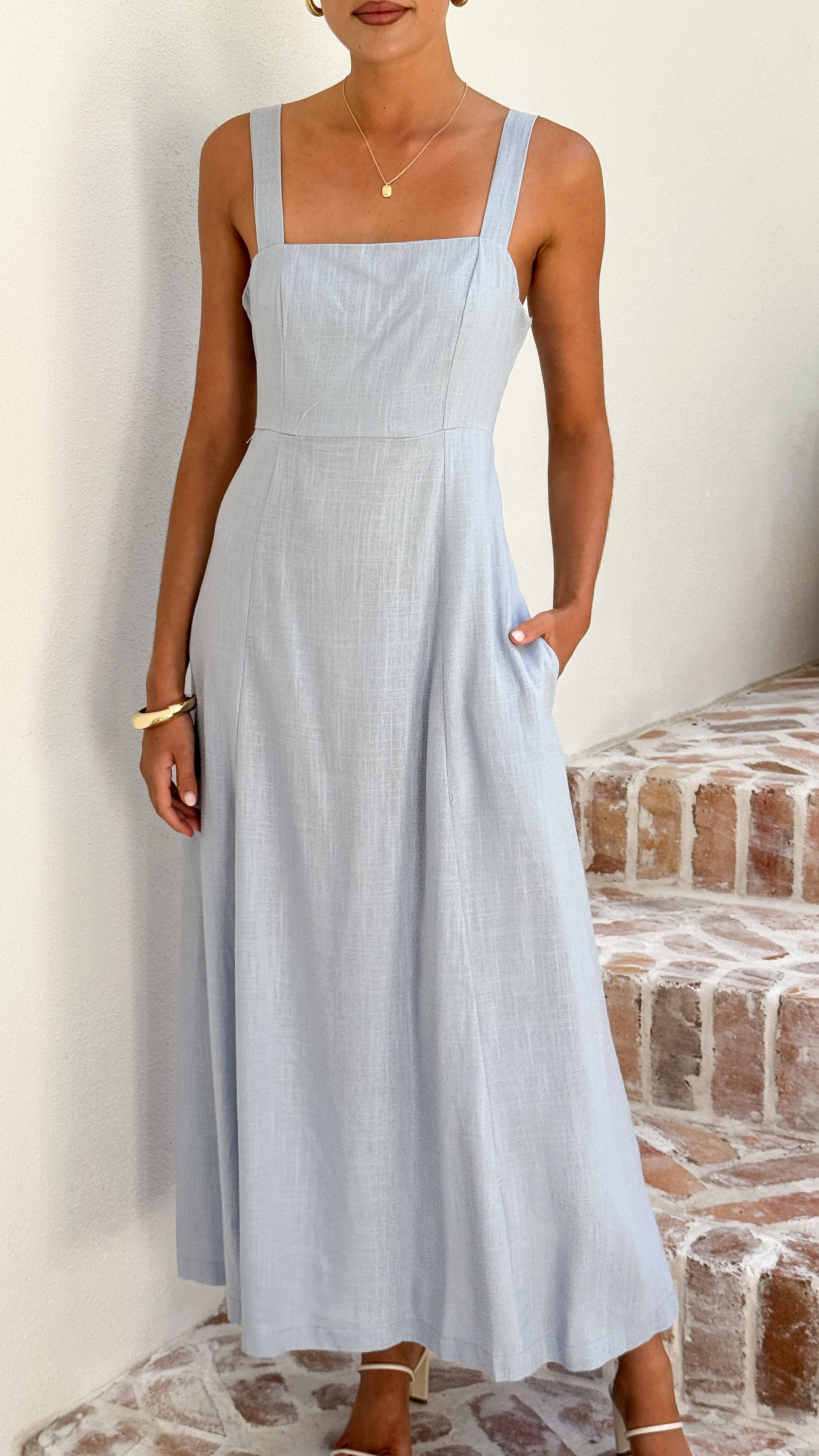 Zina Maxi Dress - Blue - Billy J