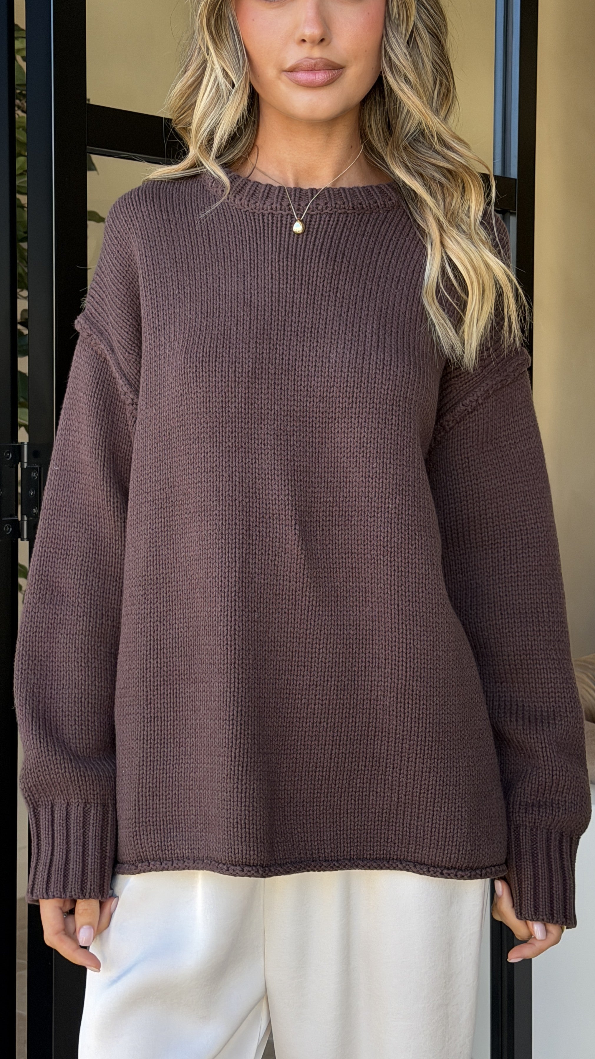 Hayden Knit Jumper - Chocolate - Billy J